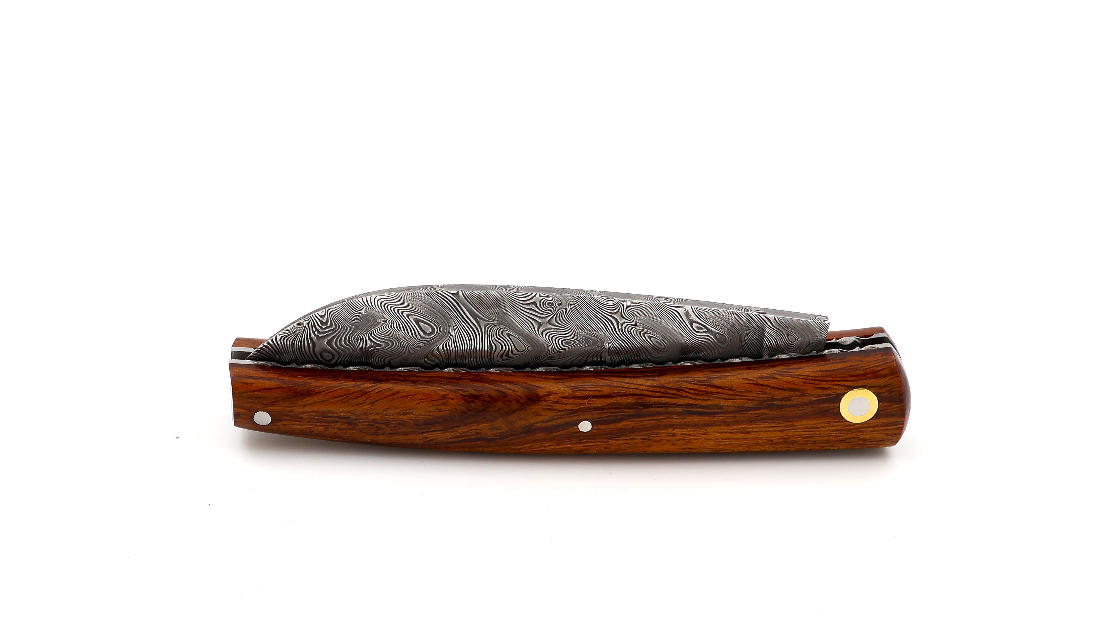 Liadou du Vallon® PETIT iron wood burl chiseled plates damascus 10,5 cm