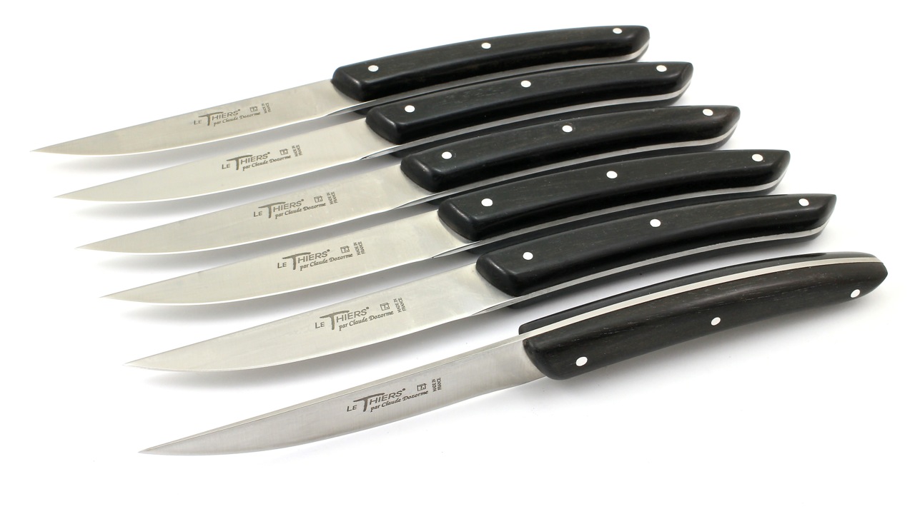Claude DOZORME Thiers Steakmesser Set 6-tlg. Ebenholz