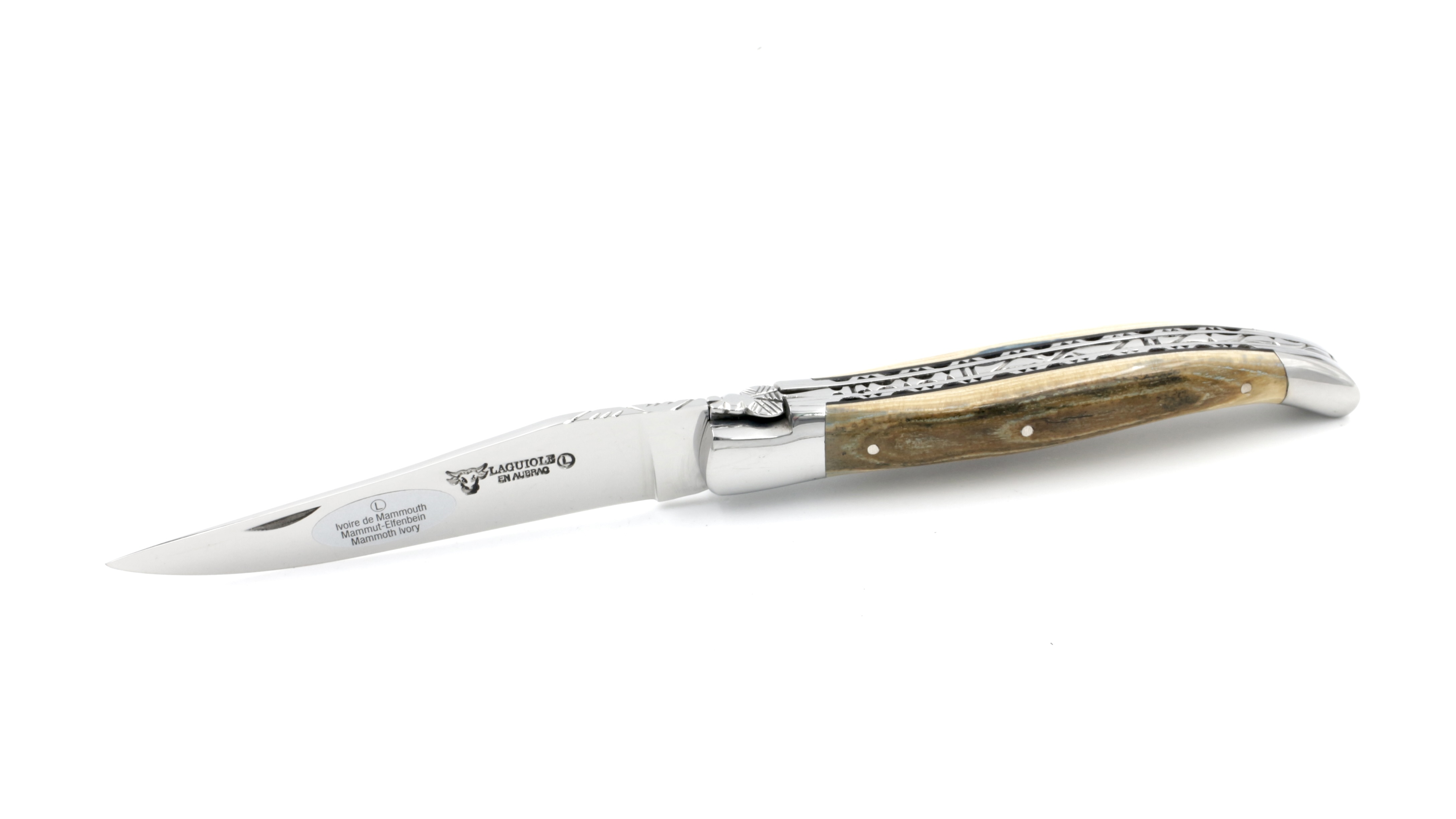 Laguiole en Aubrac Mammutelfenbein Kruste Doppelplatine 12 cm