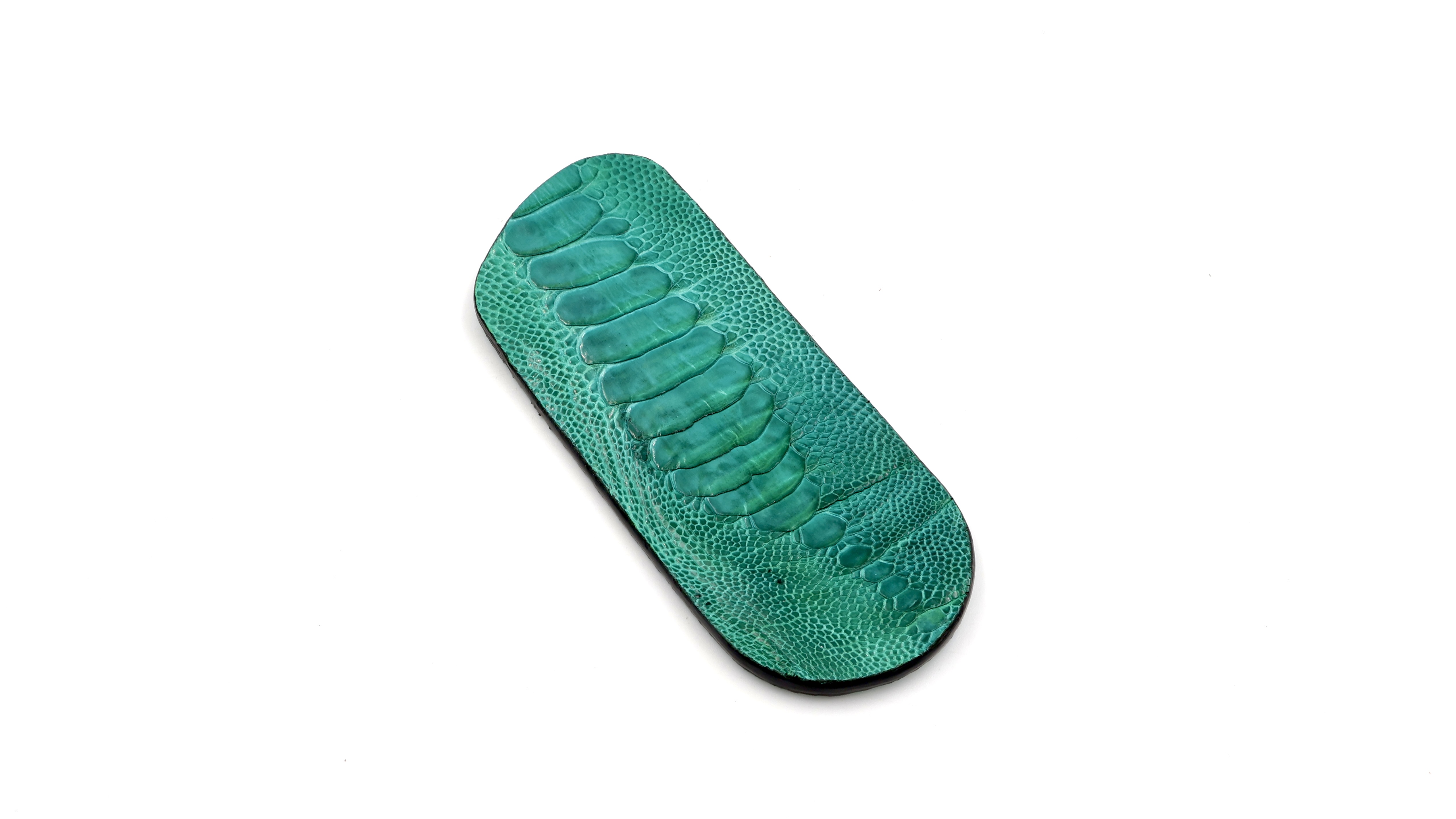 Atelier N°7 ostrichleg leather turquoise-green 14 cm