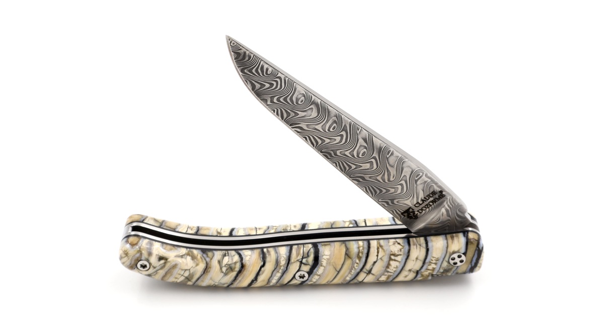 Claude DOZORME L'ATELIER Laguiole mammoth 12 cm damascus Claude DOZORME L'ATELIER Laguiole mammoth 12 cm damascus