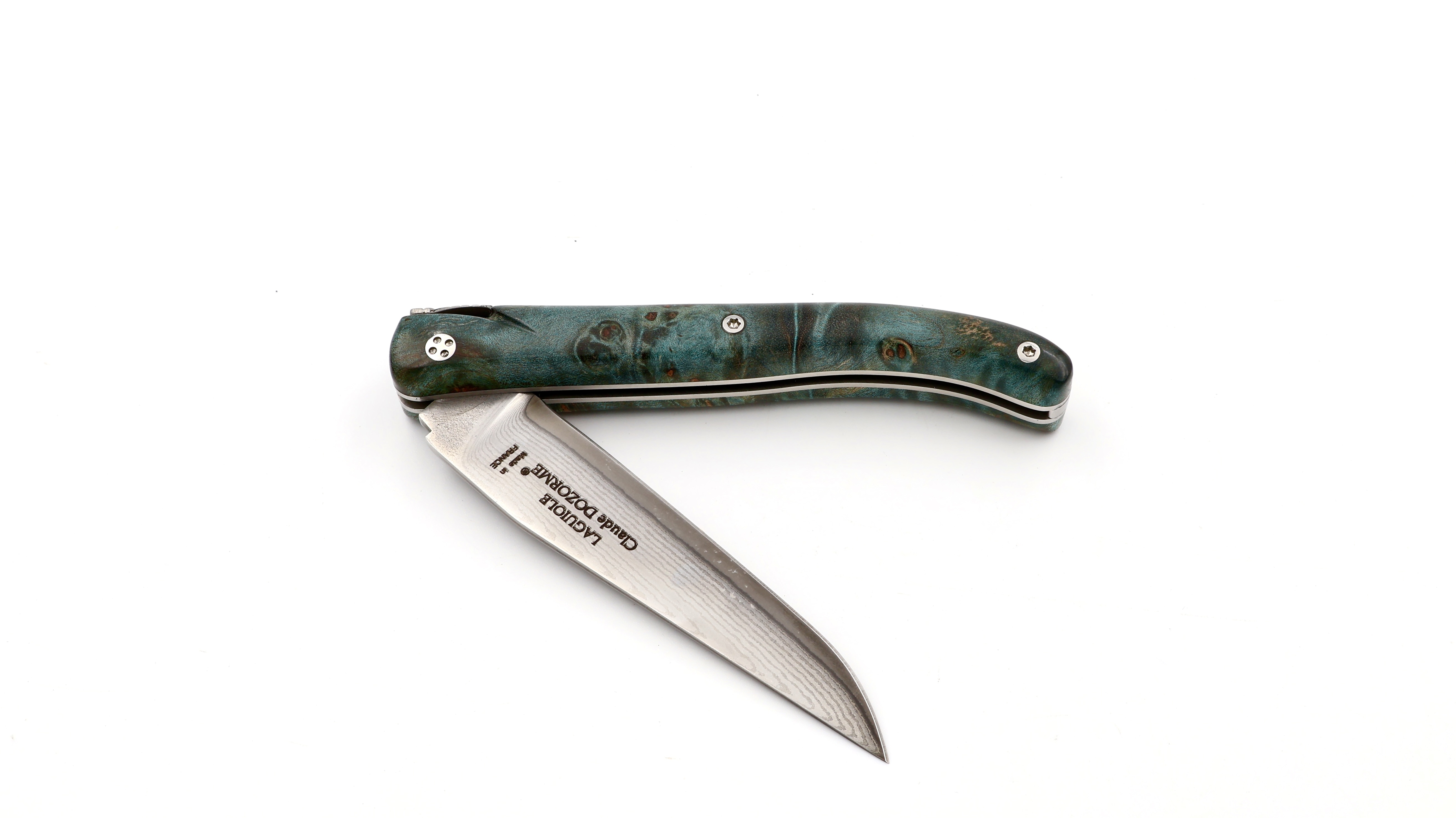 Claude DOZORME Laguiole maple burlwood 12 cm VG10 damascus