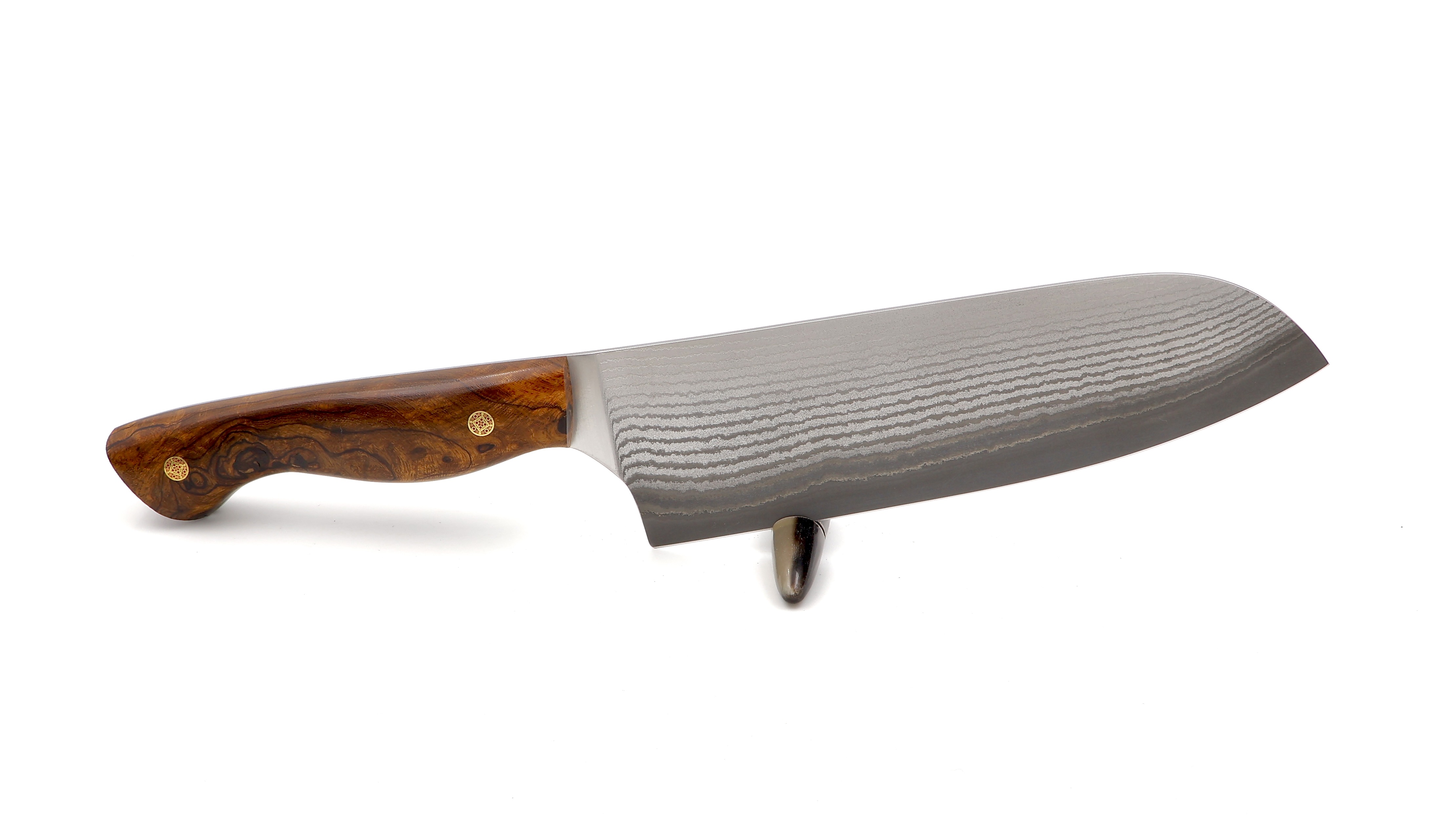 KLEOS Prestige Kochmesser SANTOKU Suminagashi VG10 Wüsteneisen Wurzelholz