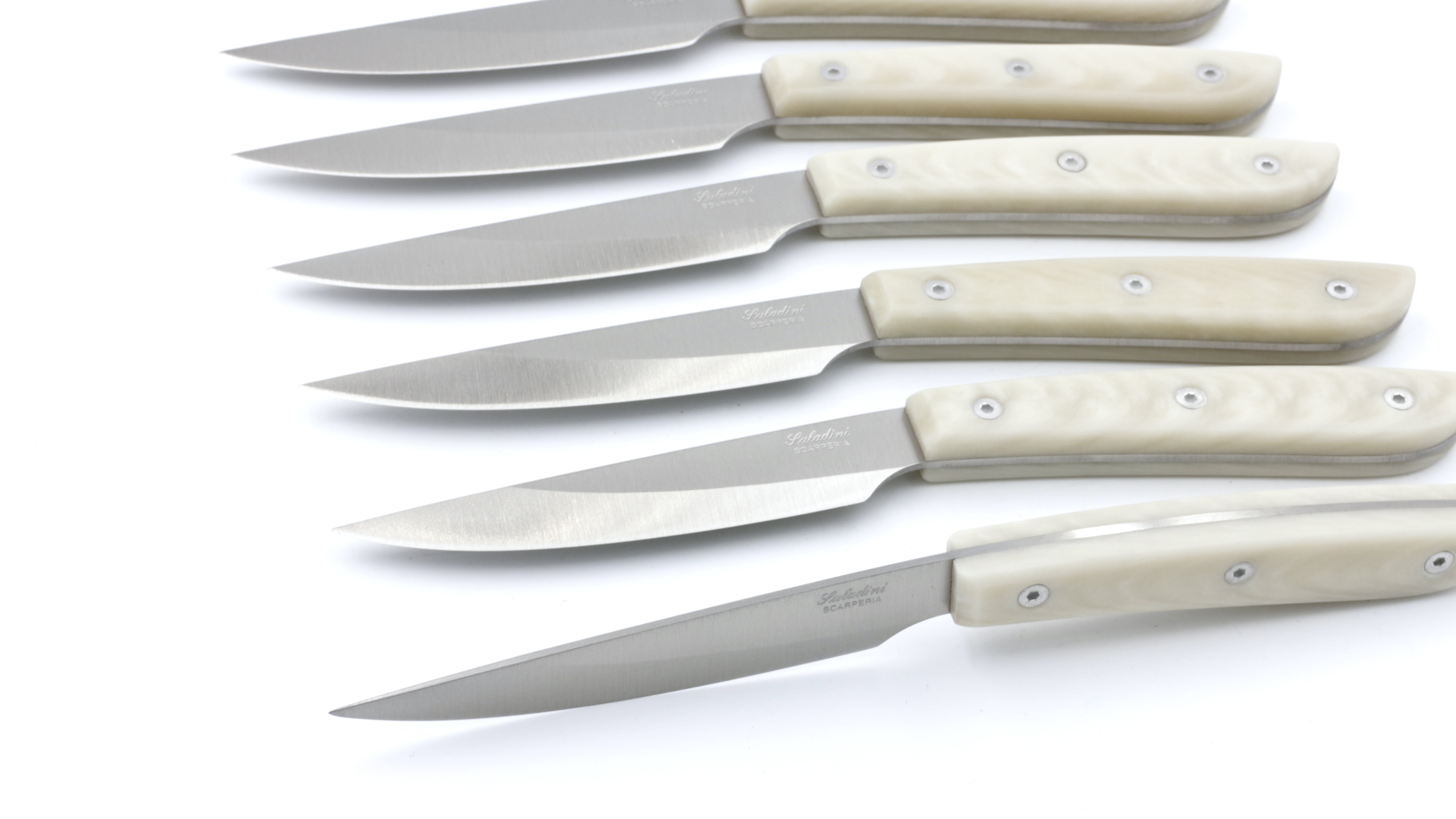 Saladini Steakmesser-Set 6-tlg. Mod. Sliced weiss