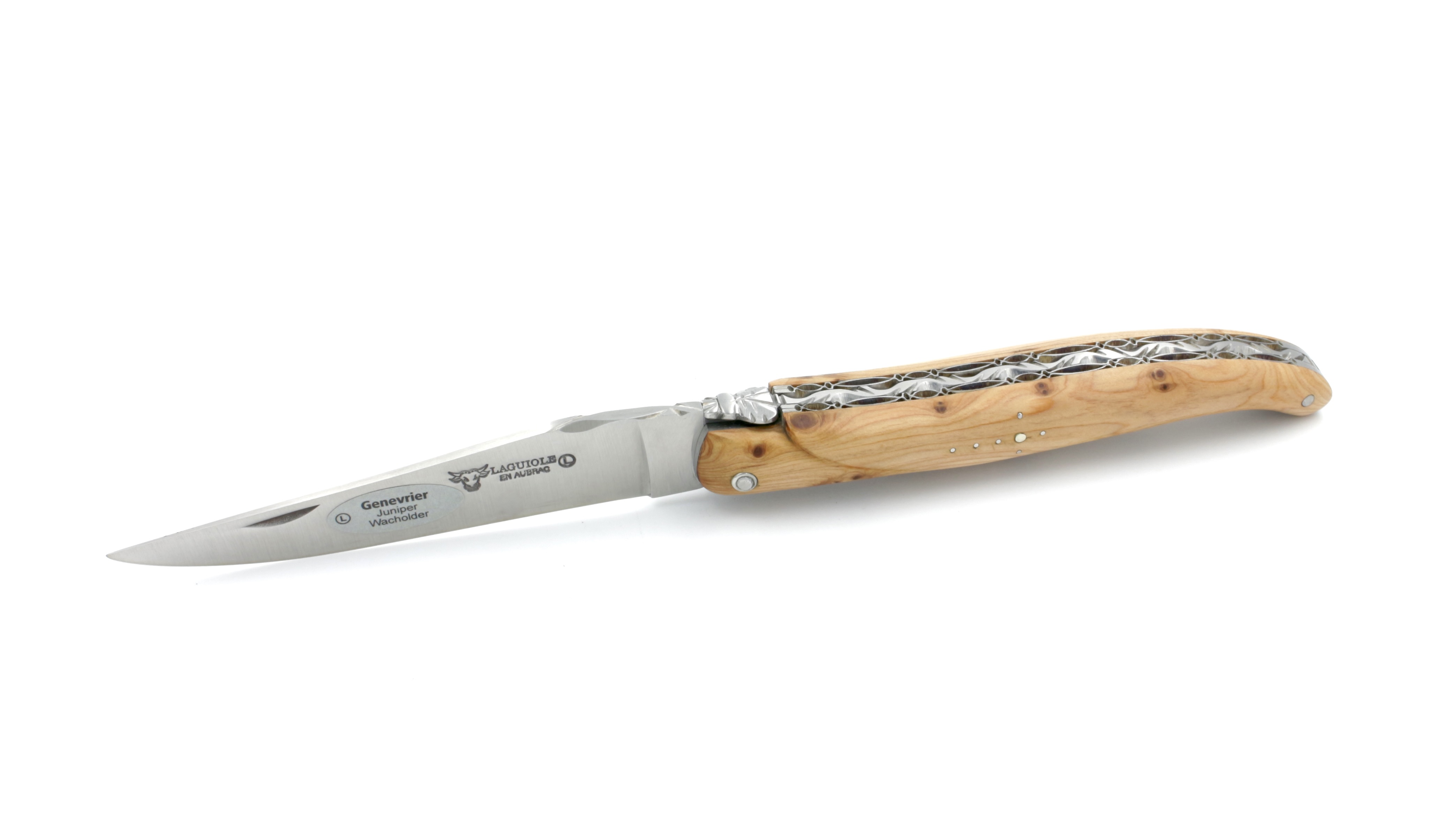 Laguiole en Aubrac Wacholder massiv Doppelplatine 12 cm 