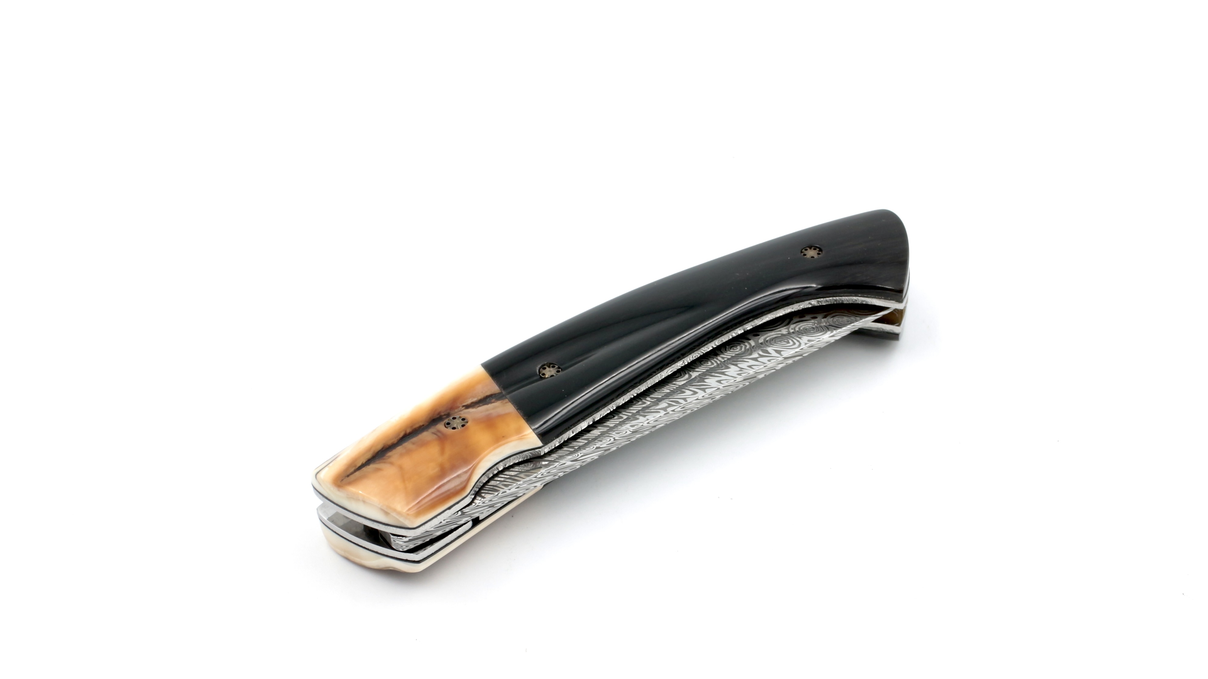 MANU LAPLACE 1515 MASAI buffalo horn/warthog ivory damascus blade