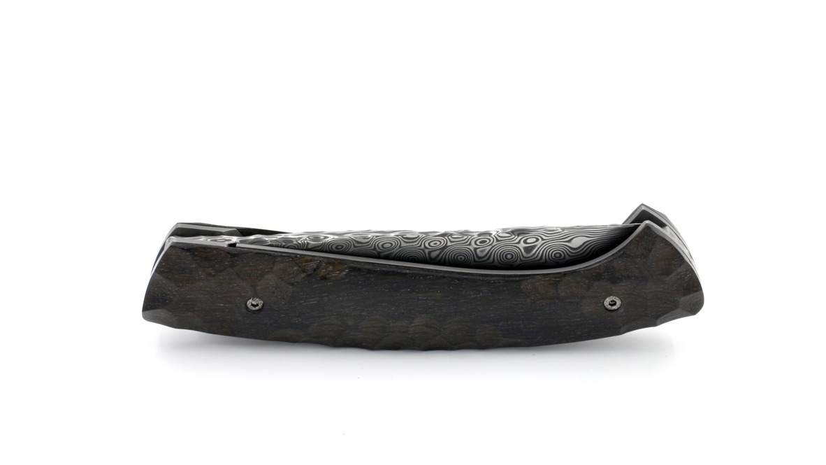 Manu LAPLACE 1515 PRIMITIVE bog oak damascus blade