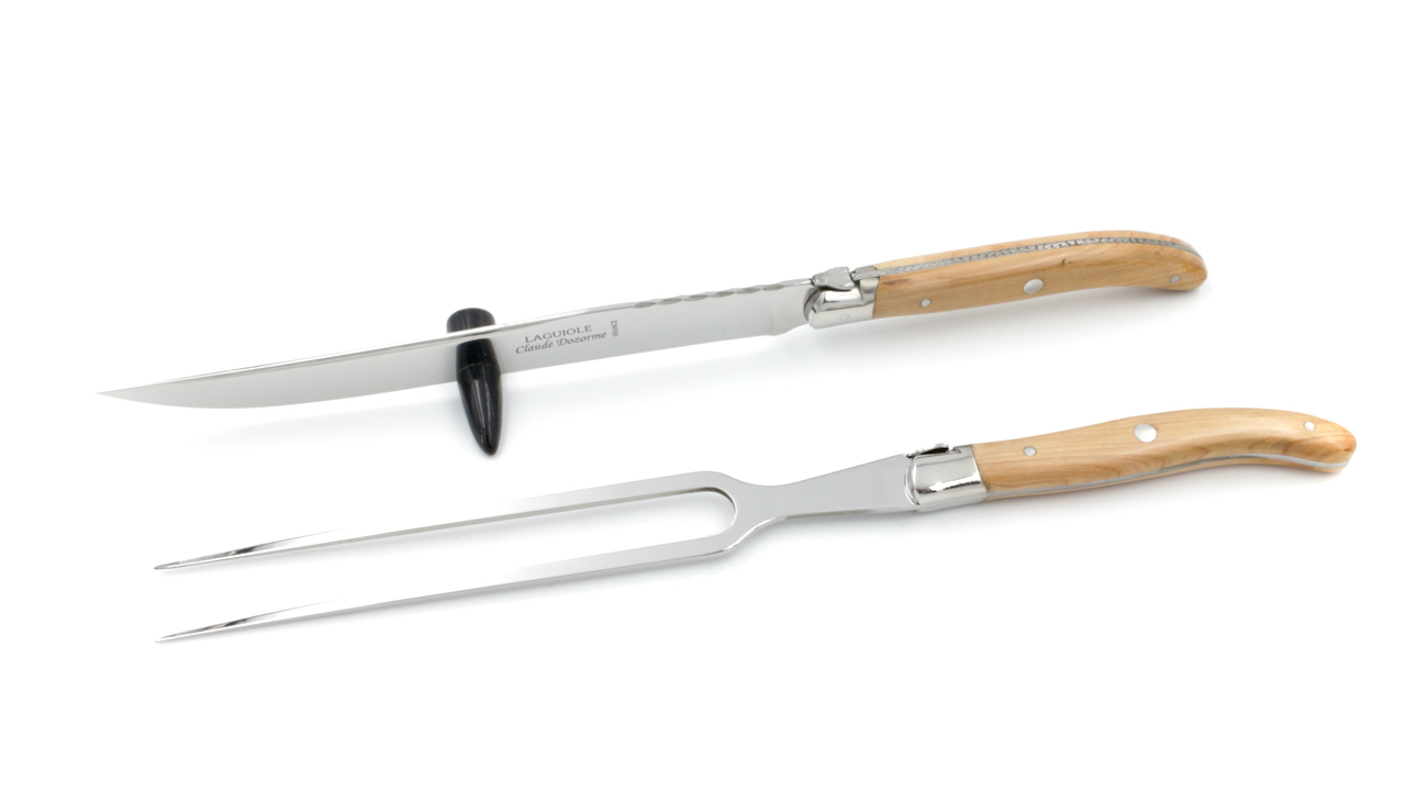 Claude DOZORME Laguiole crving set juniper