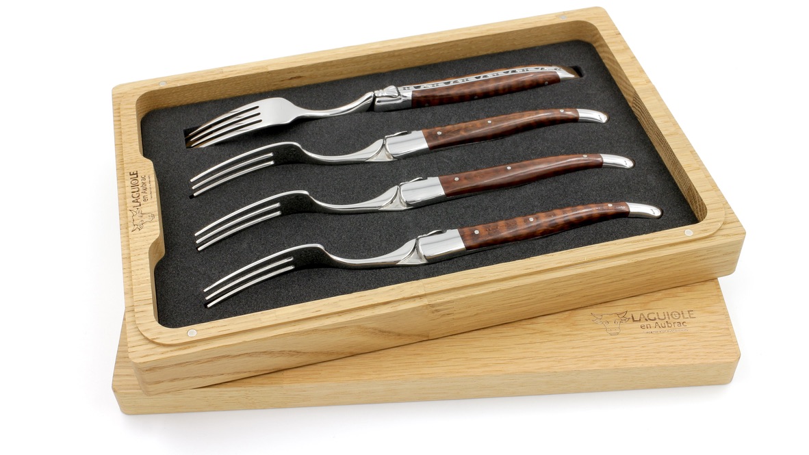 Laguiole en Aubrac Laguiole forks Amourette/snake wood Laguiole en Aubrac Laguiole forks Amourette/snake wood