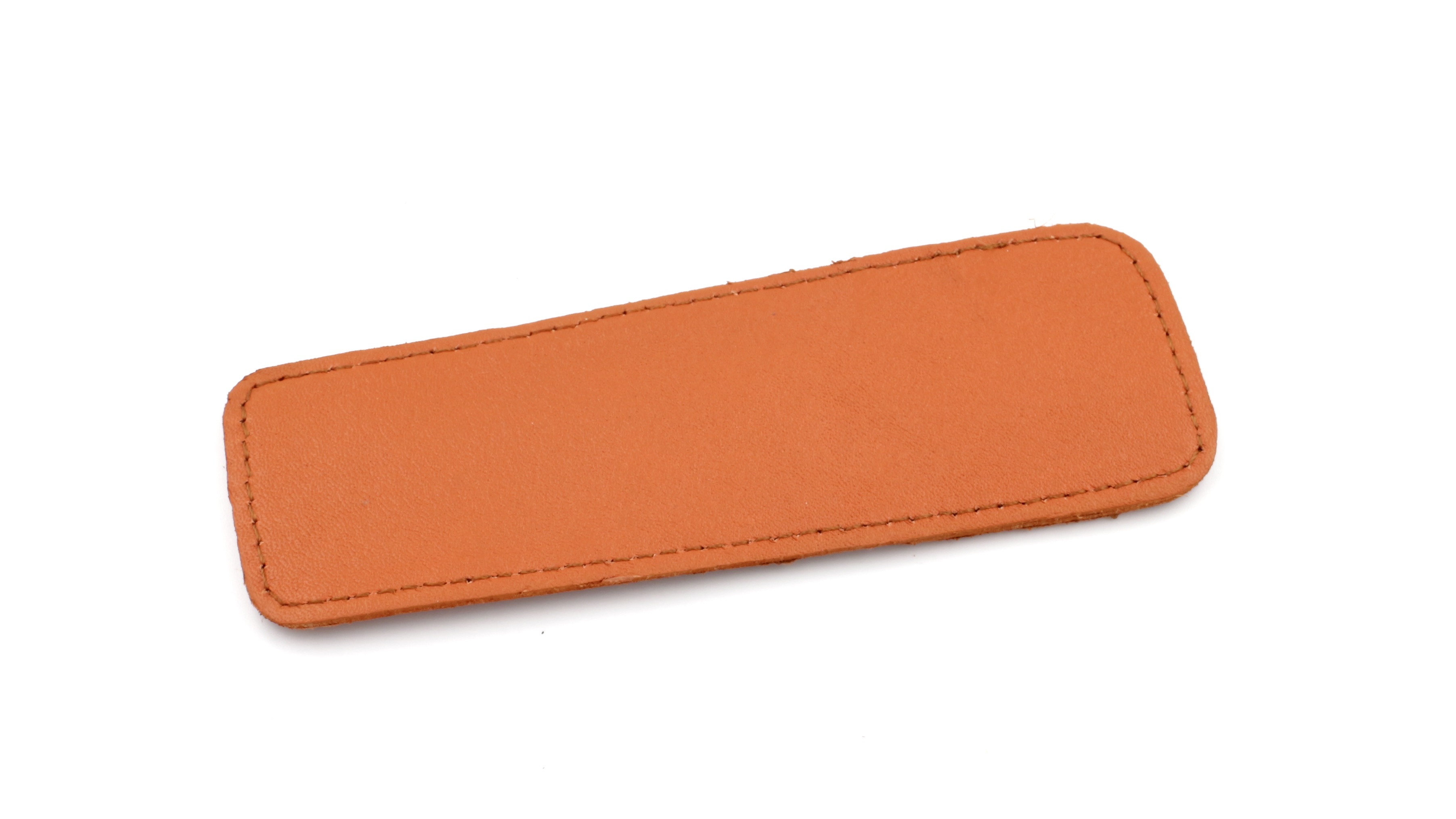 Laguiole en Aubrac leather slip-in case full grain leather orange 12 cm