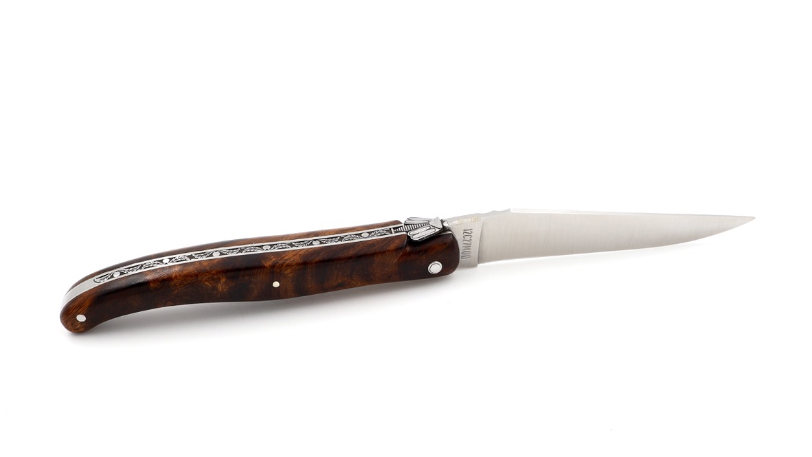 Laguiole en Aubrac master piece laguiole knife iron burlwood