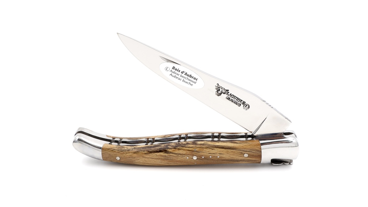 Laguiole en Aubrac Aubrac Holz poliert Doppelplatine 12 cm