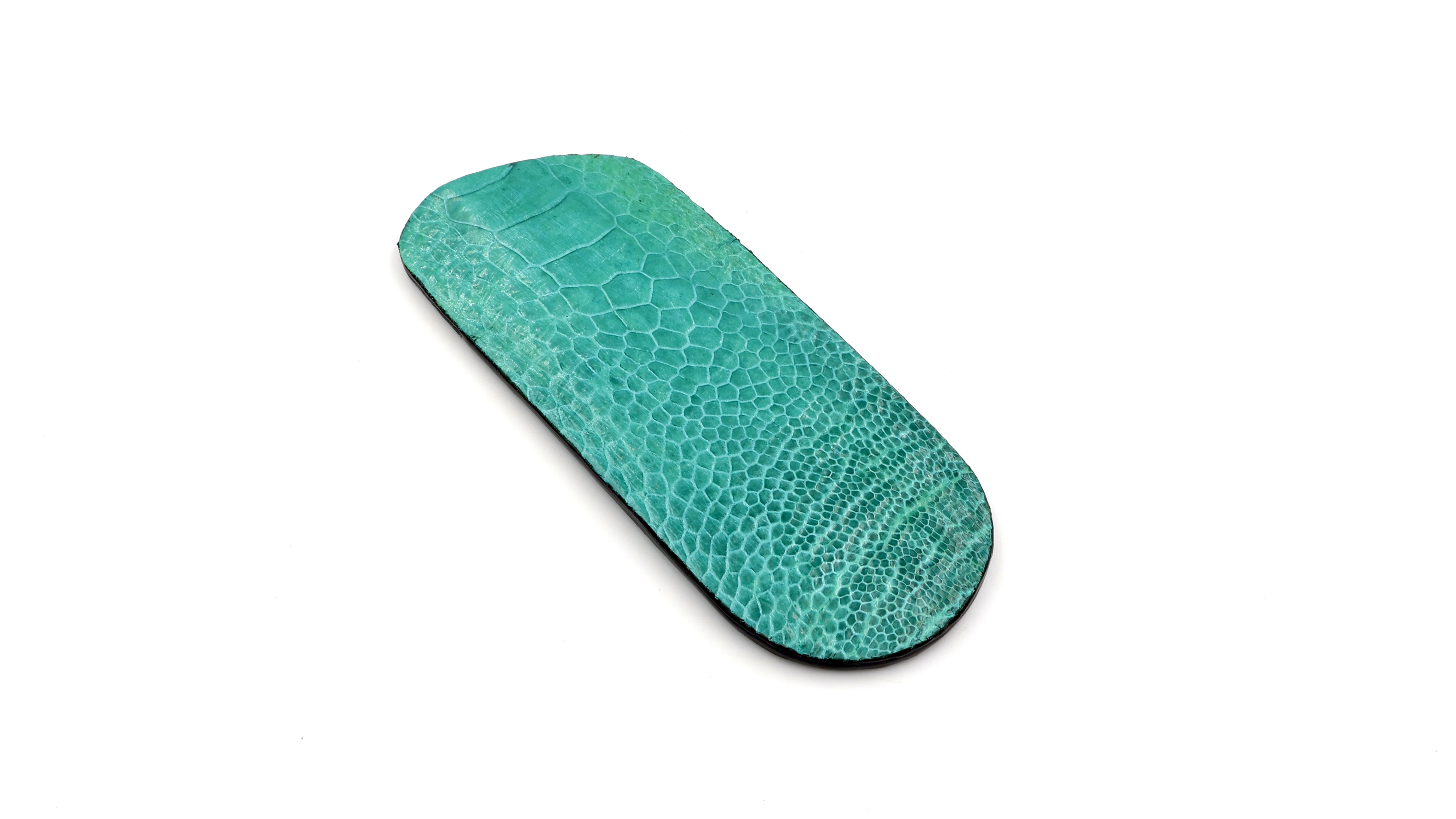 Atelier N°7 Stecketui Straussenbein Leder türkisgrün 14 cm  
