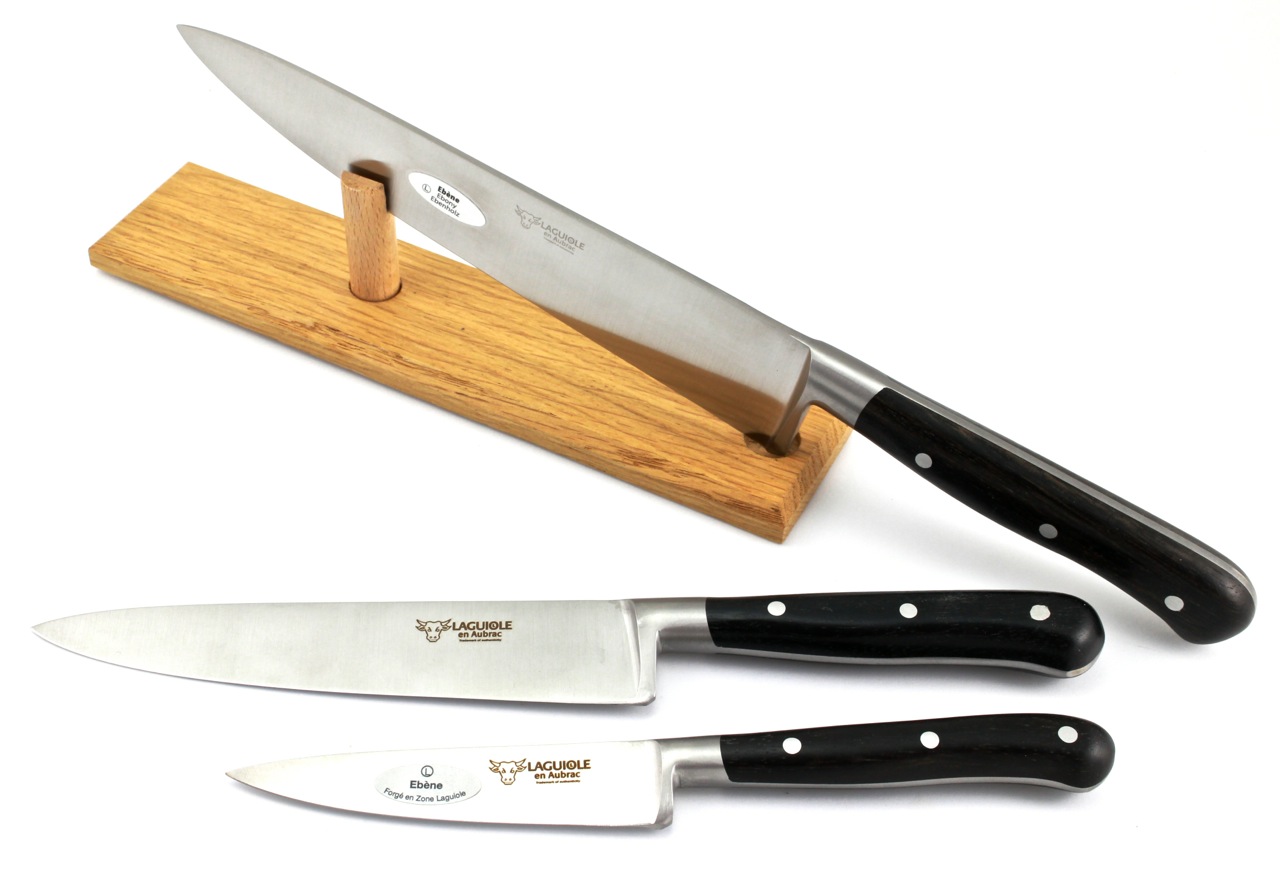 Laguiole en Aubrac Ebenholz Kochmesserset 3-teilig