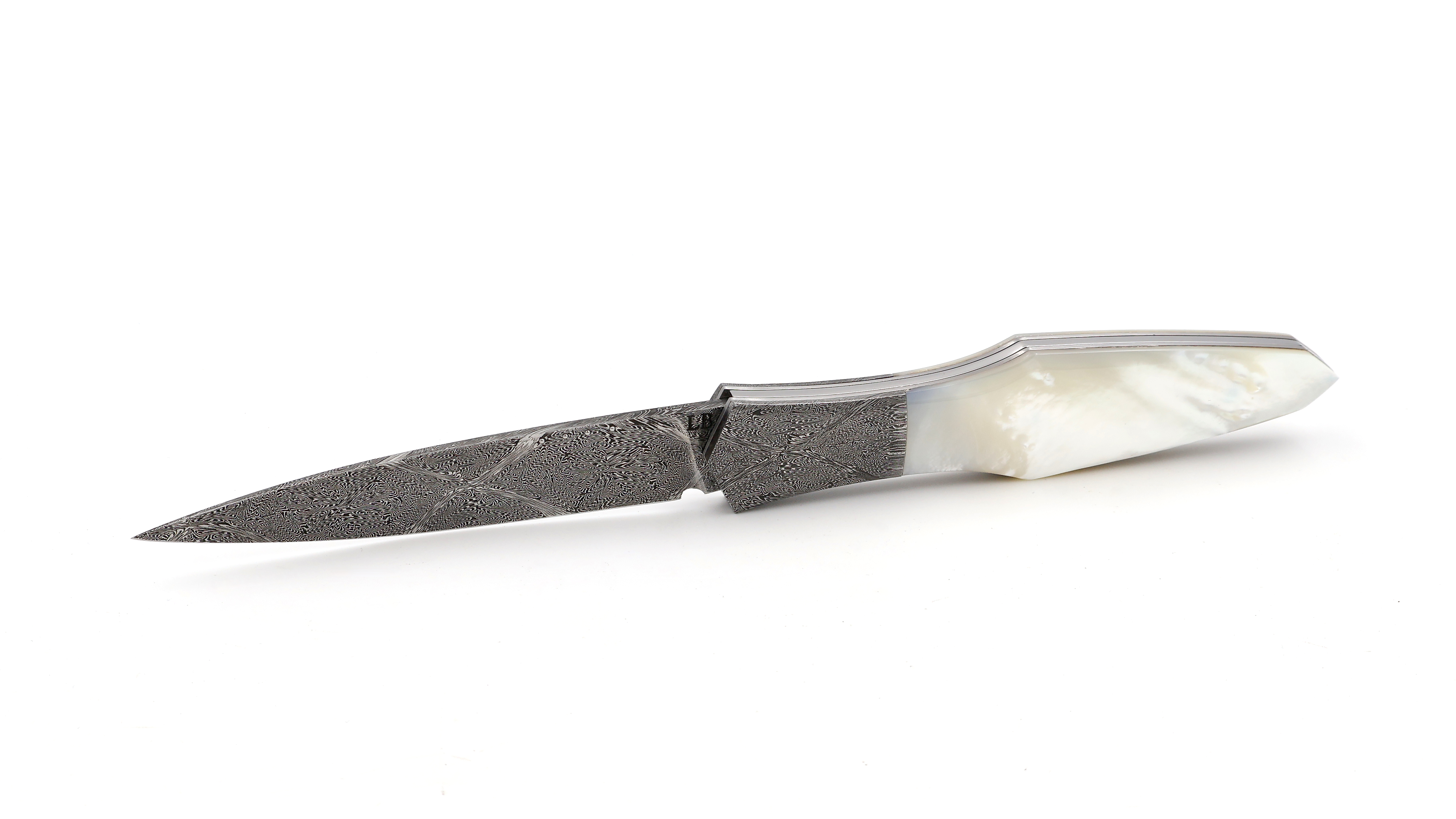 Laraud Blades MagnaPinna mother of pearl & handforged mosaic damascus and damascus bolsters