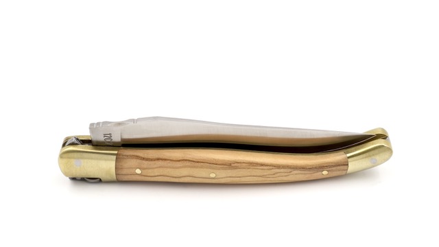 Laguiole en Aubrac Olive Messingbacken matt 12 cm 
