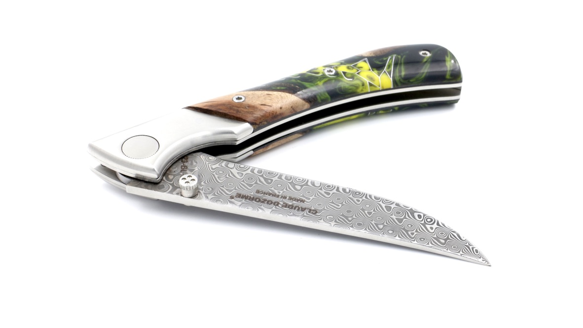 F22749CB-924F-4F2E-BB5B-662E142F4099_1_105_c Claude DOZORME EOK Mister Blade Jagdmesser stabilisierter Weinstock Damastklinge