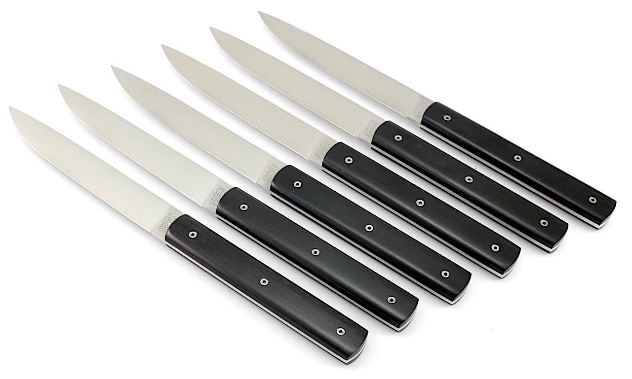 PERCEVAL 888 Steakmesser Set 6-tlg. Gabun Ebenholz