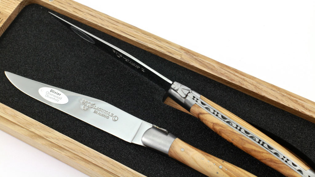 Laguiole en Aubrac Olive Laguiole Steakmesser Set