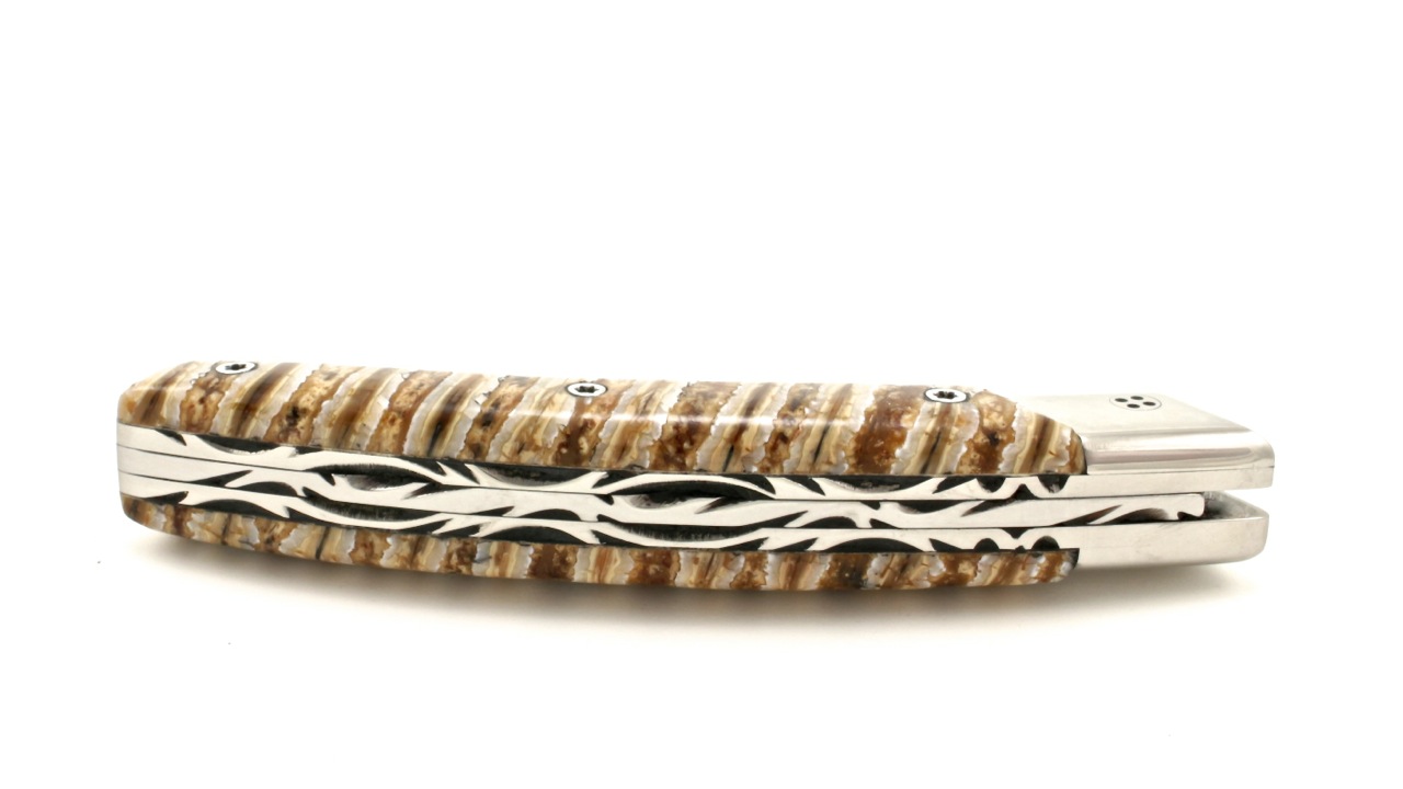 RLT-DA-Mammut-natur-2 Claude DOZORME Thiers RLT L'ATELIER Mammutbackenzahn beige Damastklinge