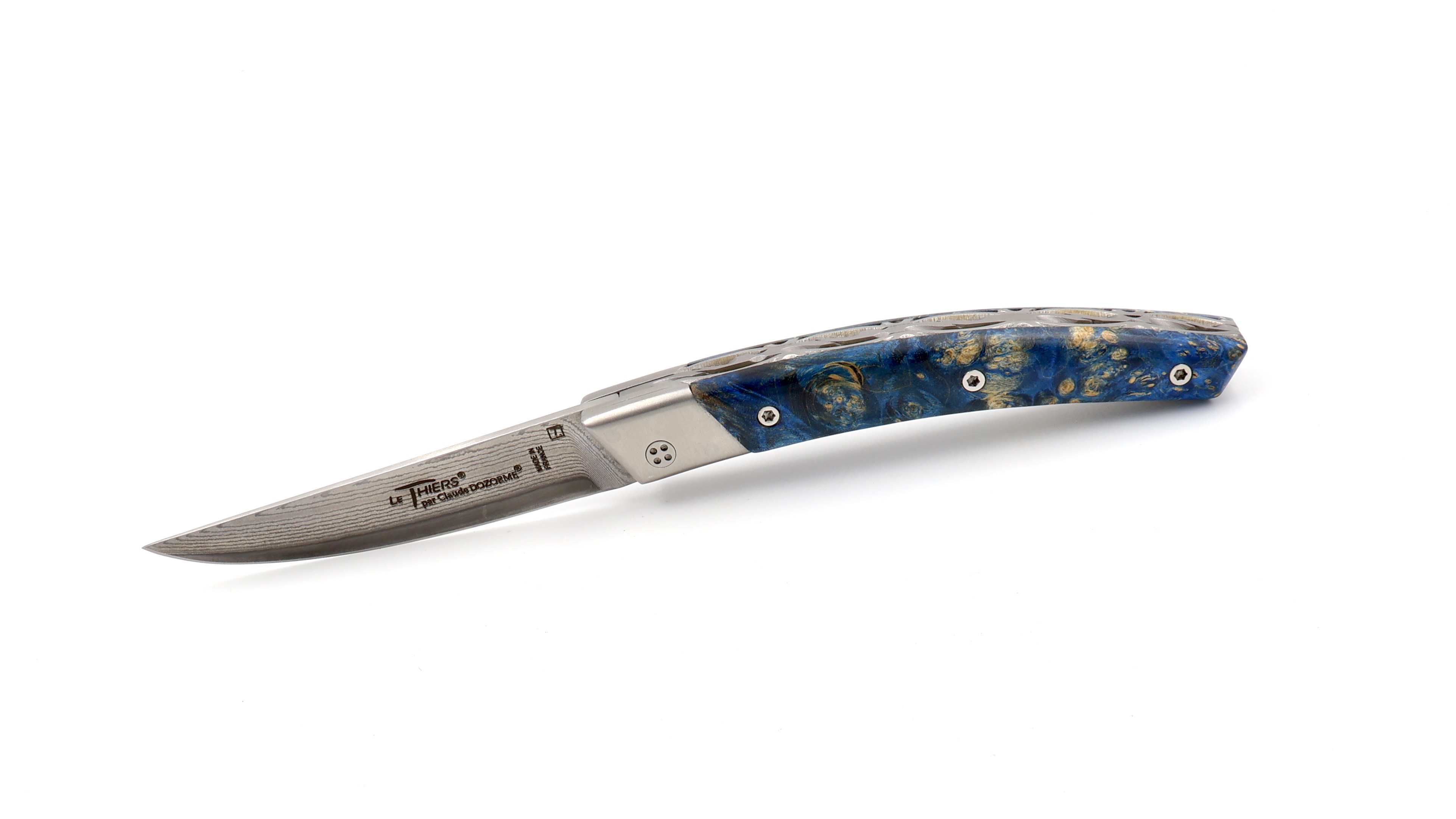 Claude DOZORME Thiers RLT maple burl VG10 damascus blade Claude DOZORME Thiers RLT maple burl VG10 damascus blade