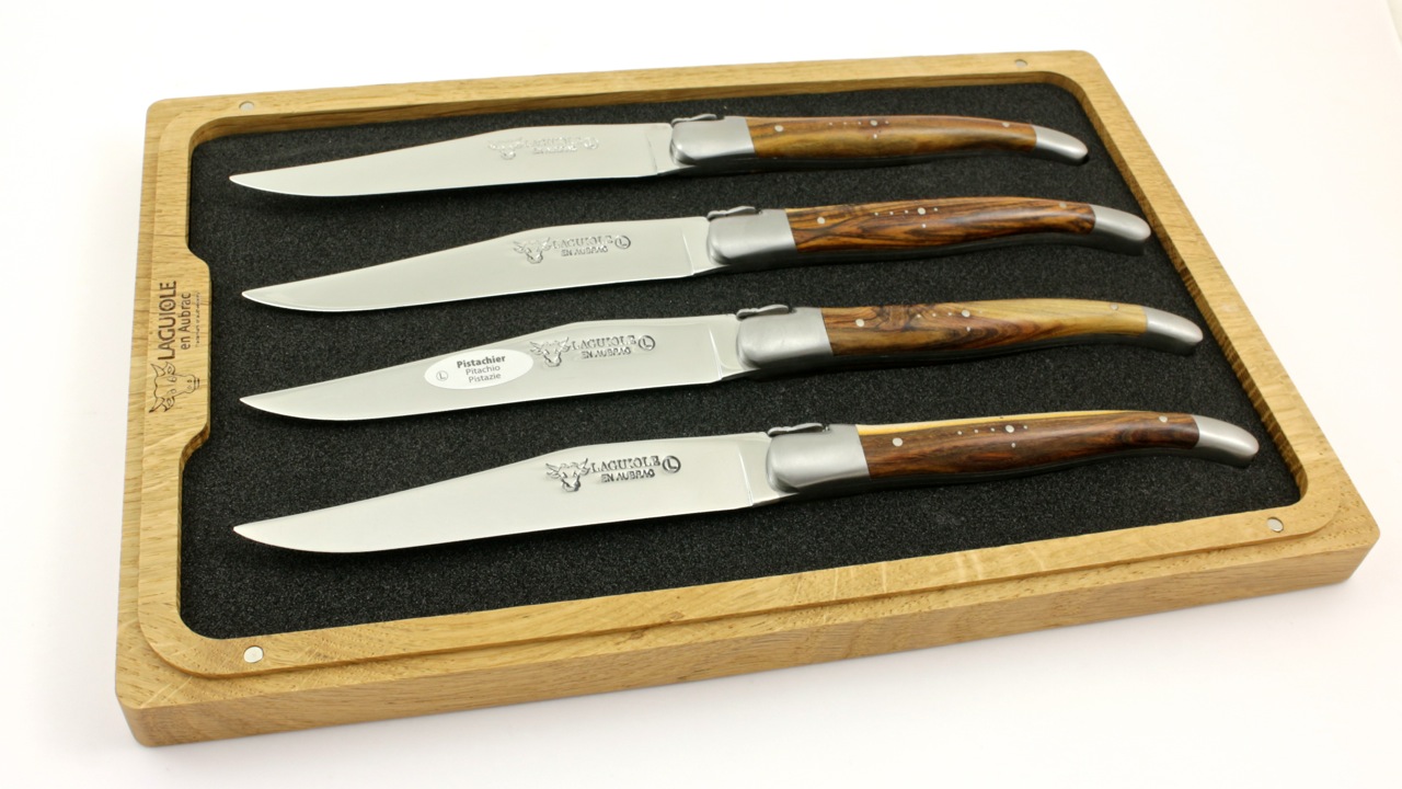 Laguiole en Aubrac Pistazie Steakmesser Set 4-teilig