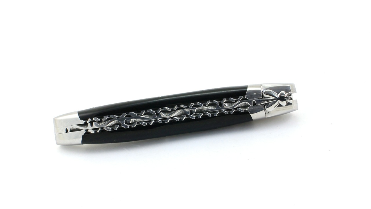 Honoré Durand Laguiole knife Prestige doubleplates buffalo horn crust 12 cm