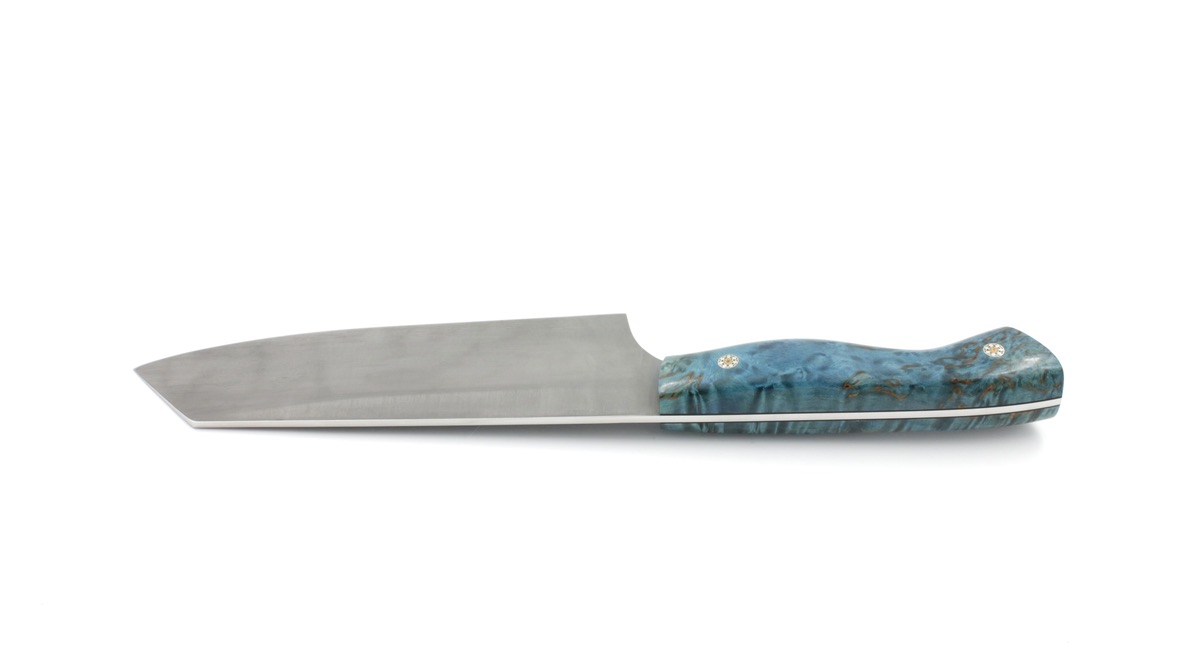 KLEOS Prestige Kochmesser BUNKA Maserbirke stonewashed Klinge 14C28N (1)