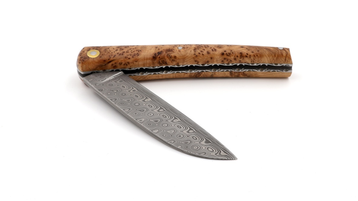 Liadou du Vallon® PETIT juniper chiseled plates damascus 10,5 cm