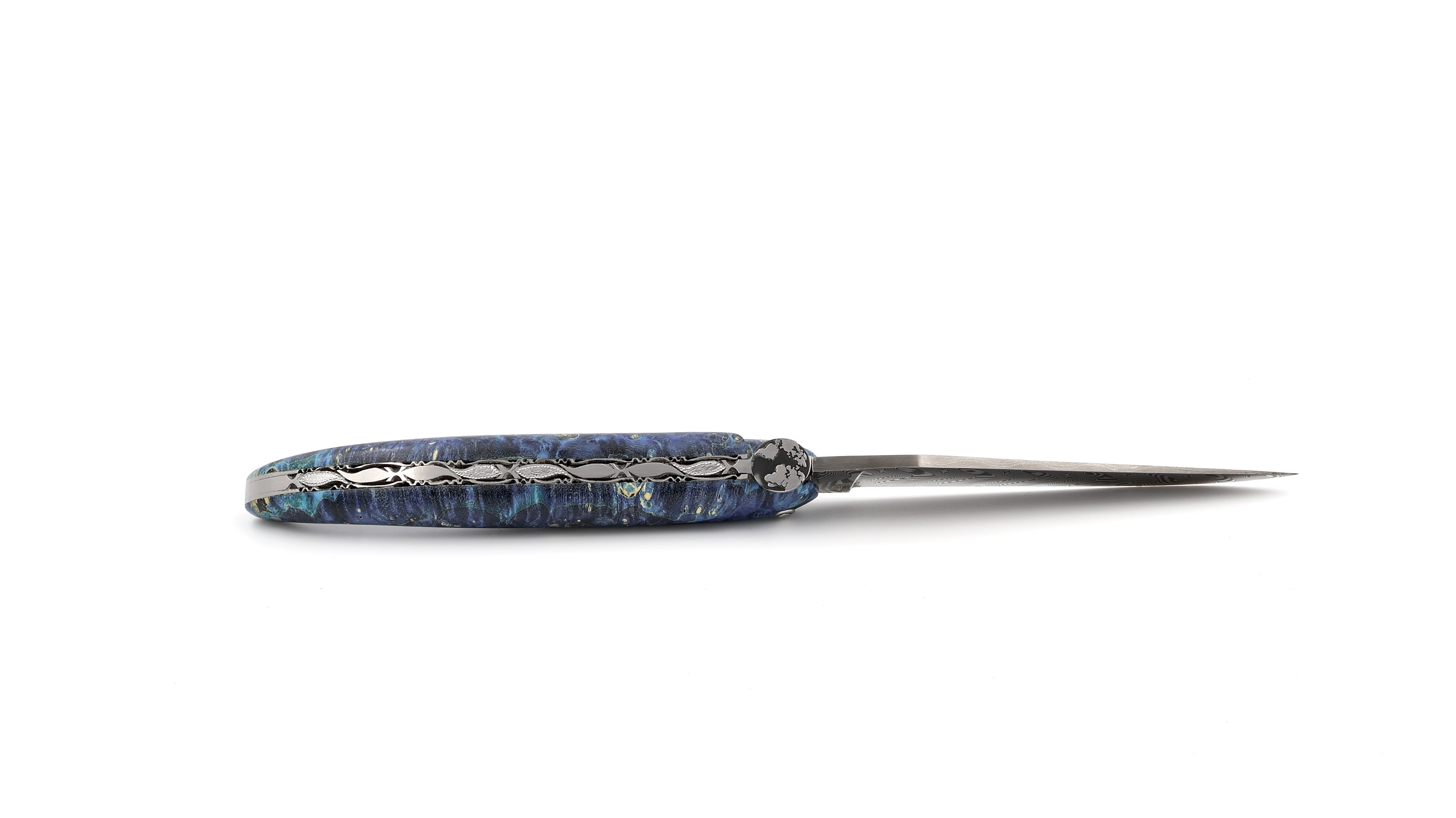 Laguiole en Aubrac Biene ERDE Holunder Wurzelholz DSC® Carbon Damastklinge 12 cm      