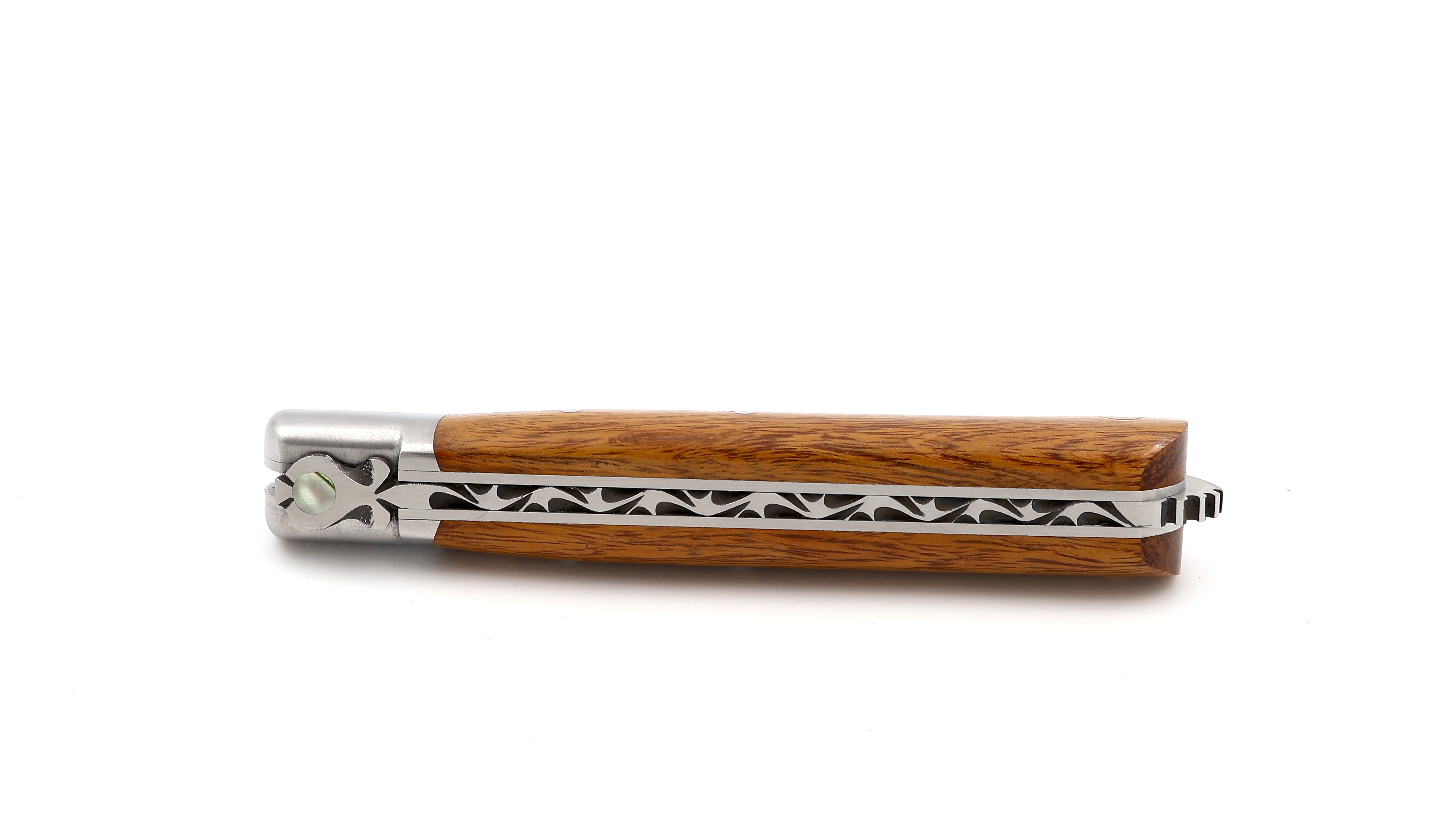 Fontenille Pataud 5 Coqs knife burl of iron wood