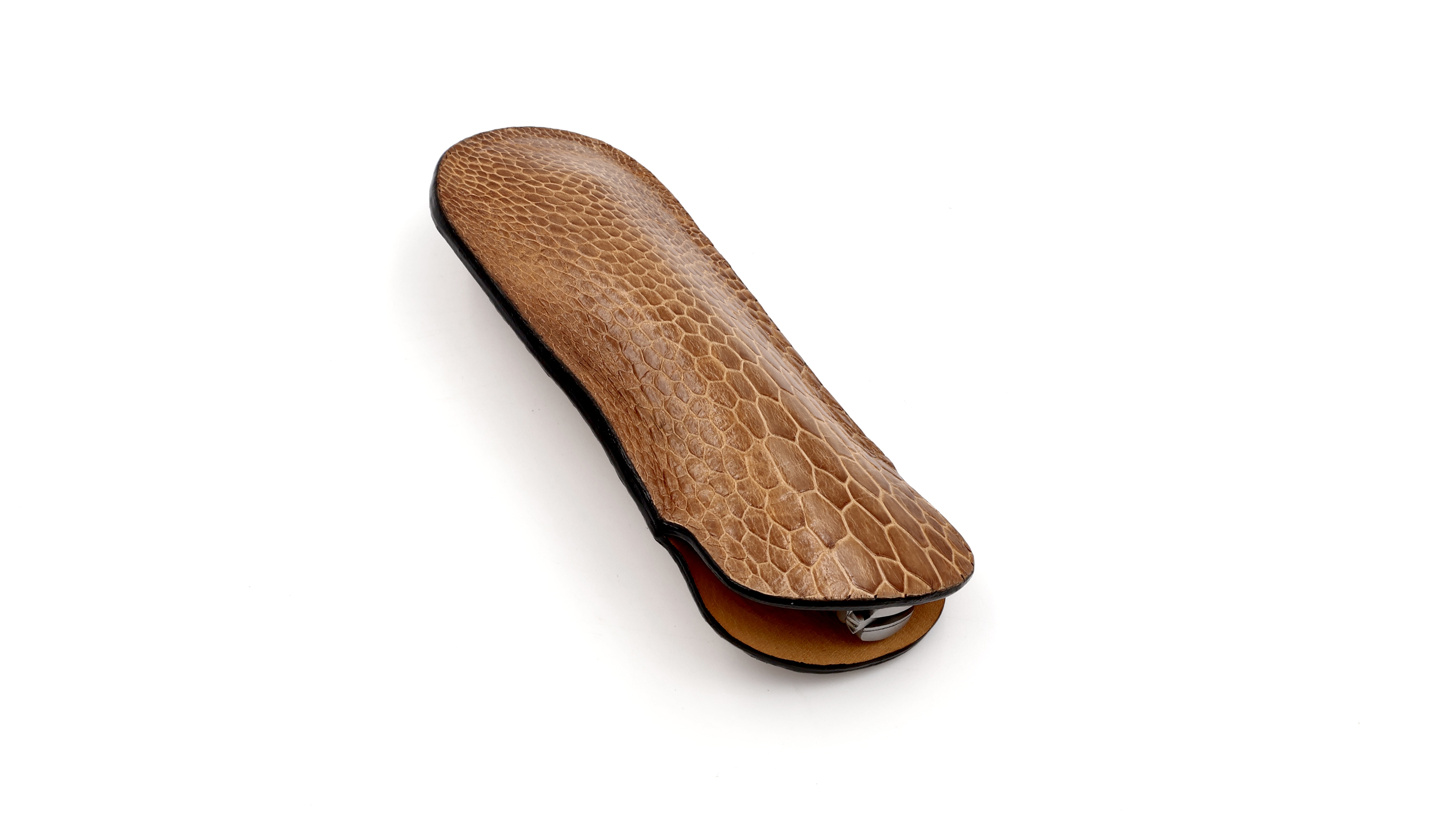 Atelier N°7 Stecketui Straussenbein Leder hellbraun 14,5 cm  