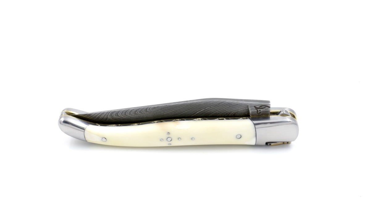 Honoré Durand Laguiole knife unique piece wild damascus,mammoth tusk 12 cm