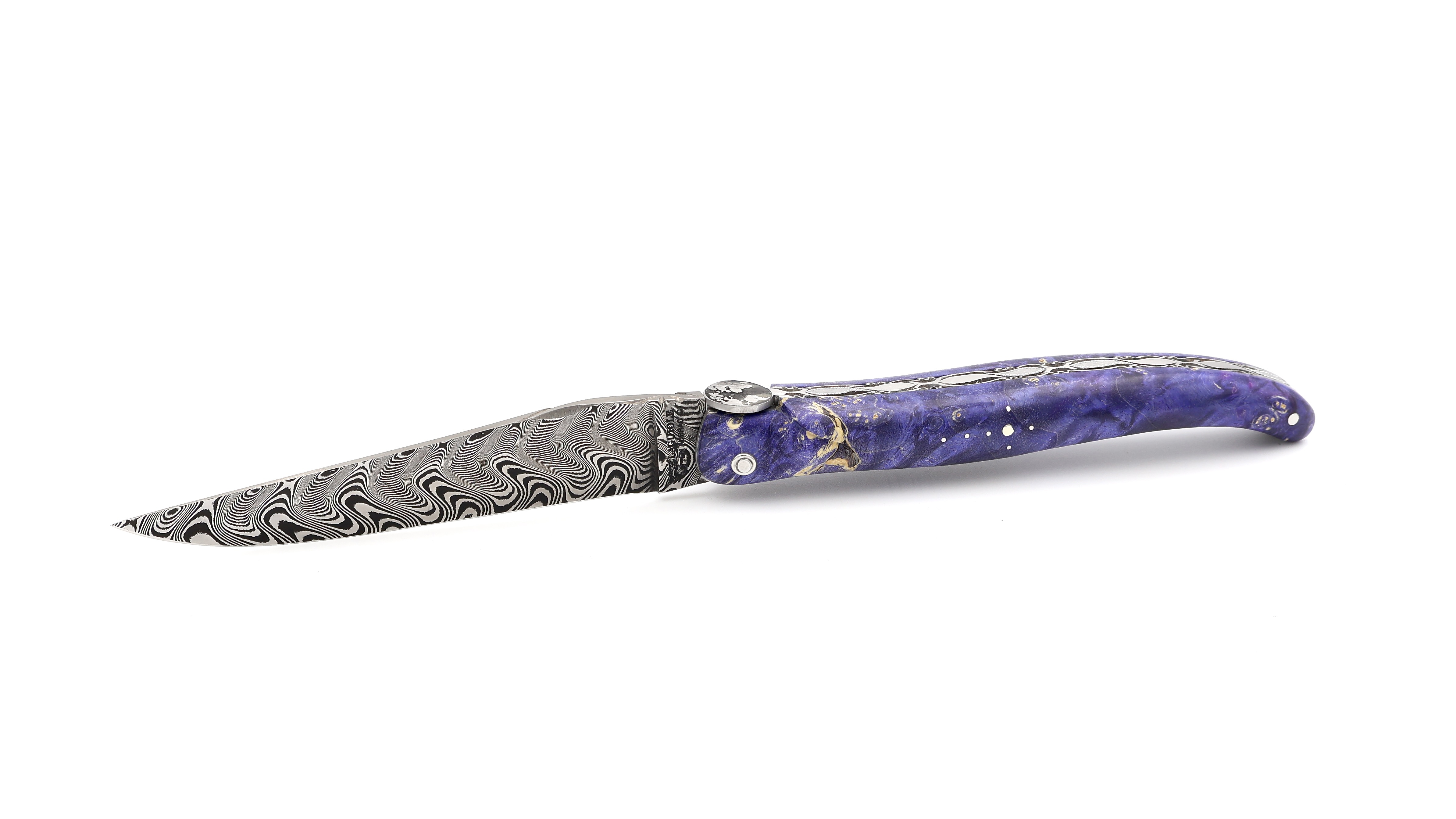 Laguiole en Aubrac Laguiole elder burl with EARTH bee DSC® Carbon damascus 12 cm
