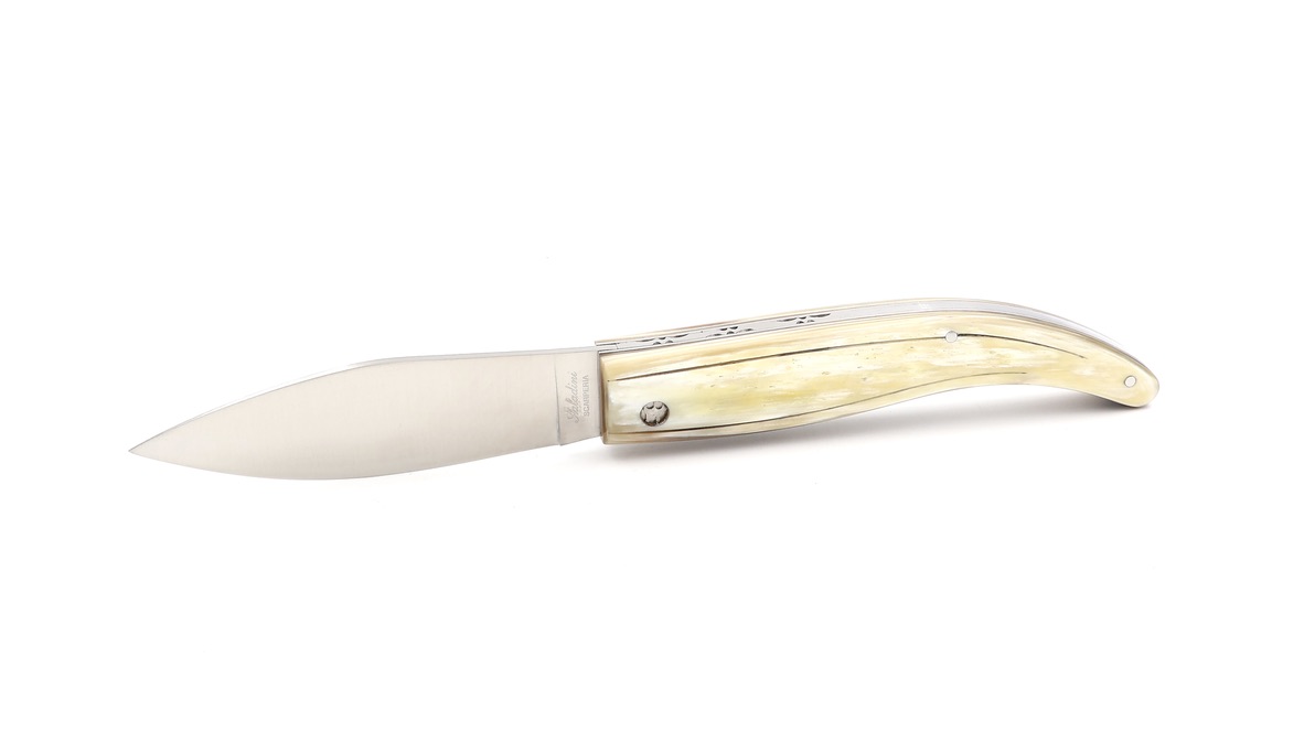Saladini knife MAREMMANO A FOGLIA horn tip