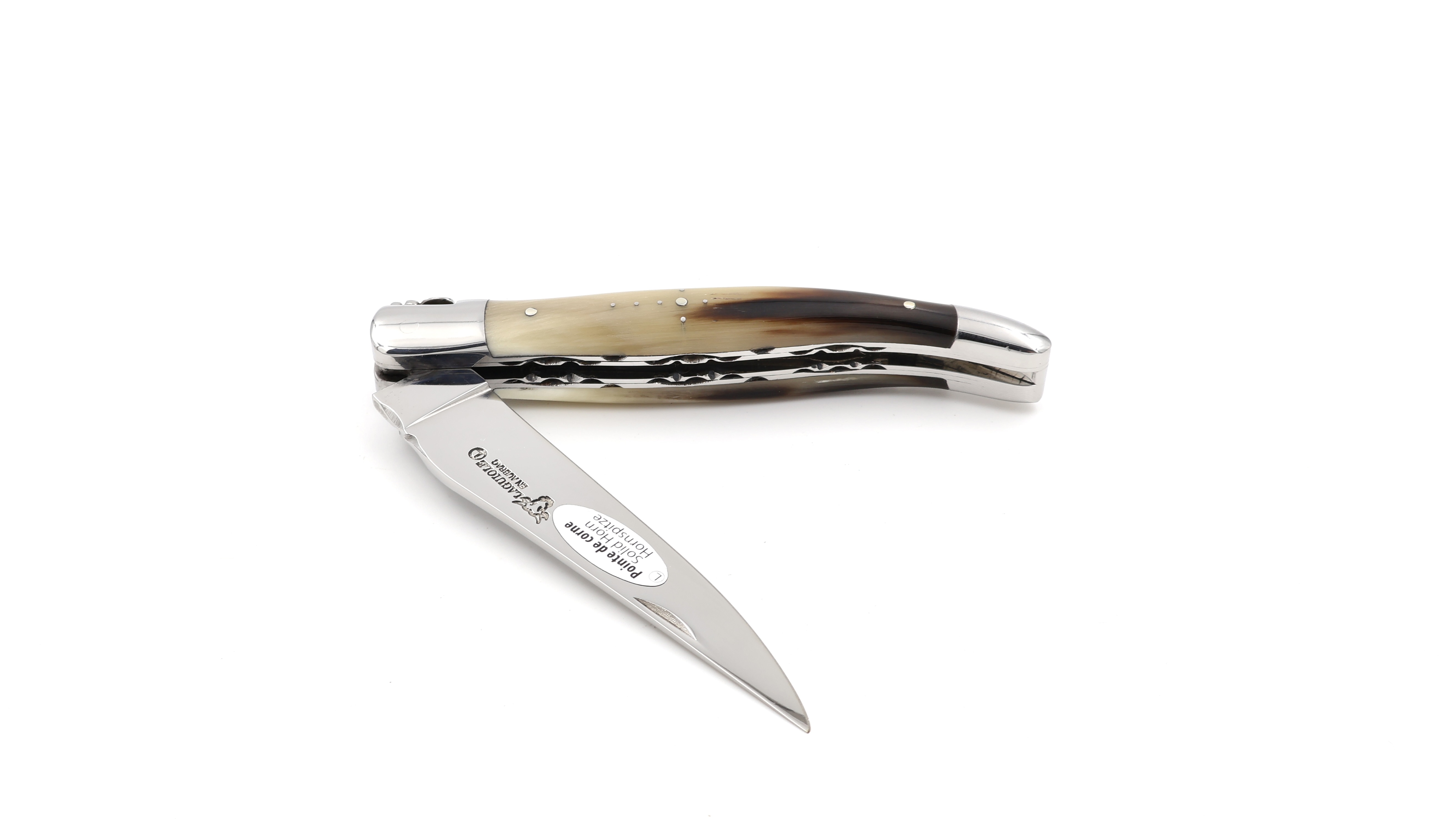 Laguiole en Aubrac doubleplate knife Horn tip 12 cm