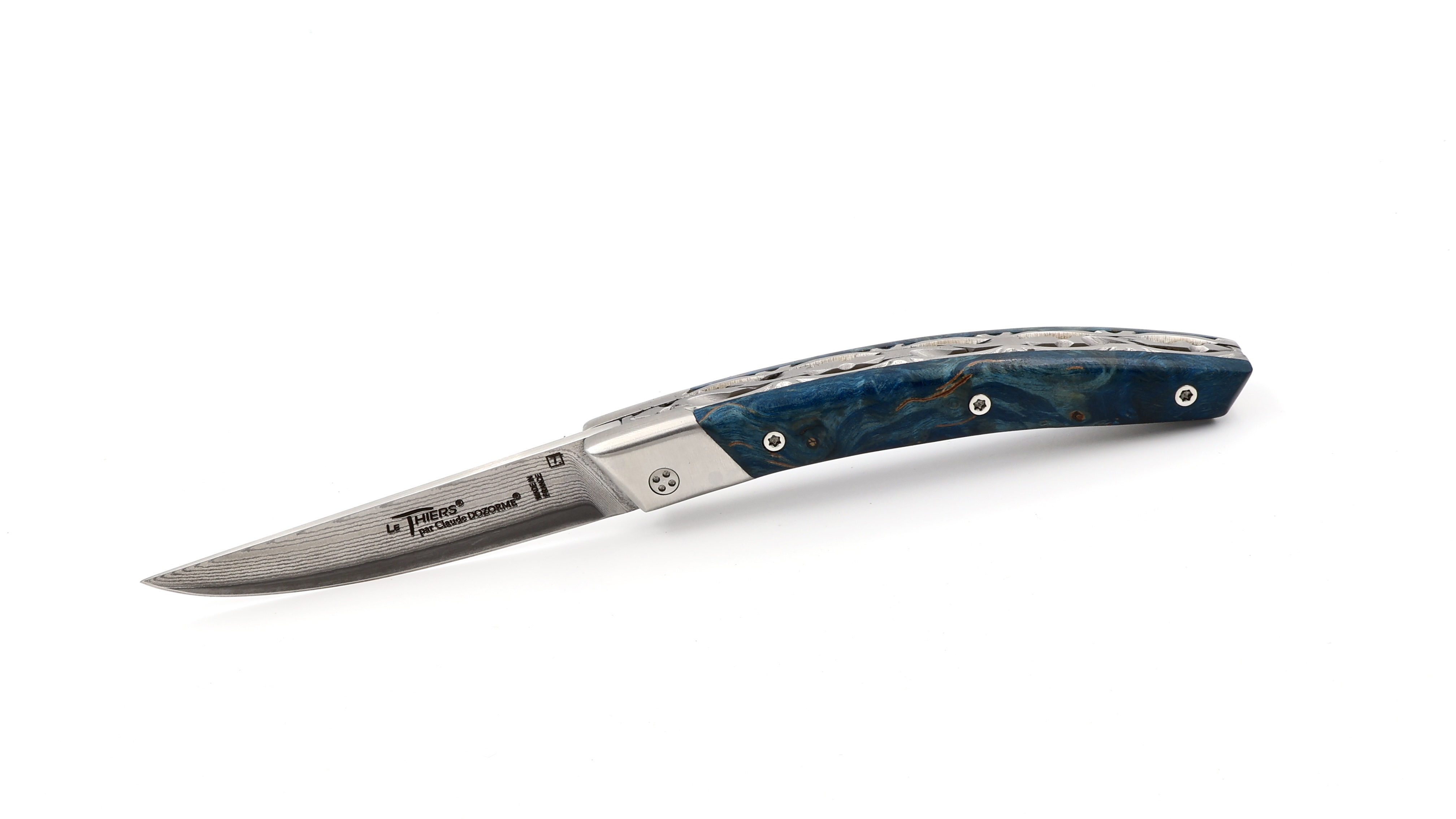 Claude DOZORME Thiers RLT maple burl VG10 damascus blade Claude DOZORME Thiers RLT maple burl VG10 damascus blade