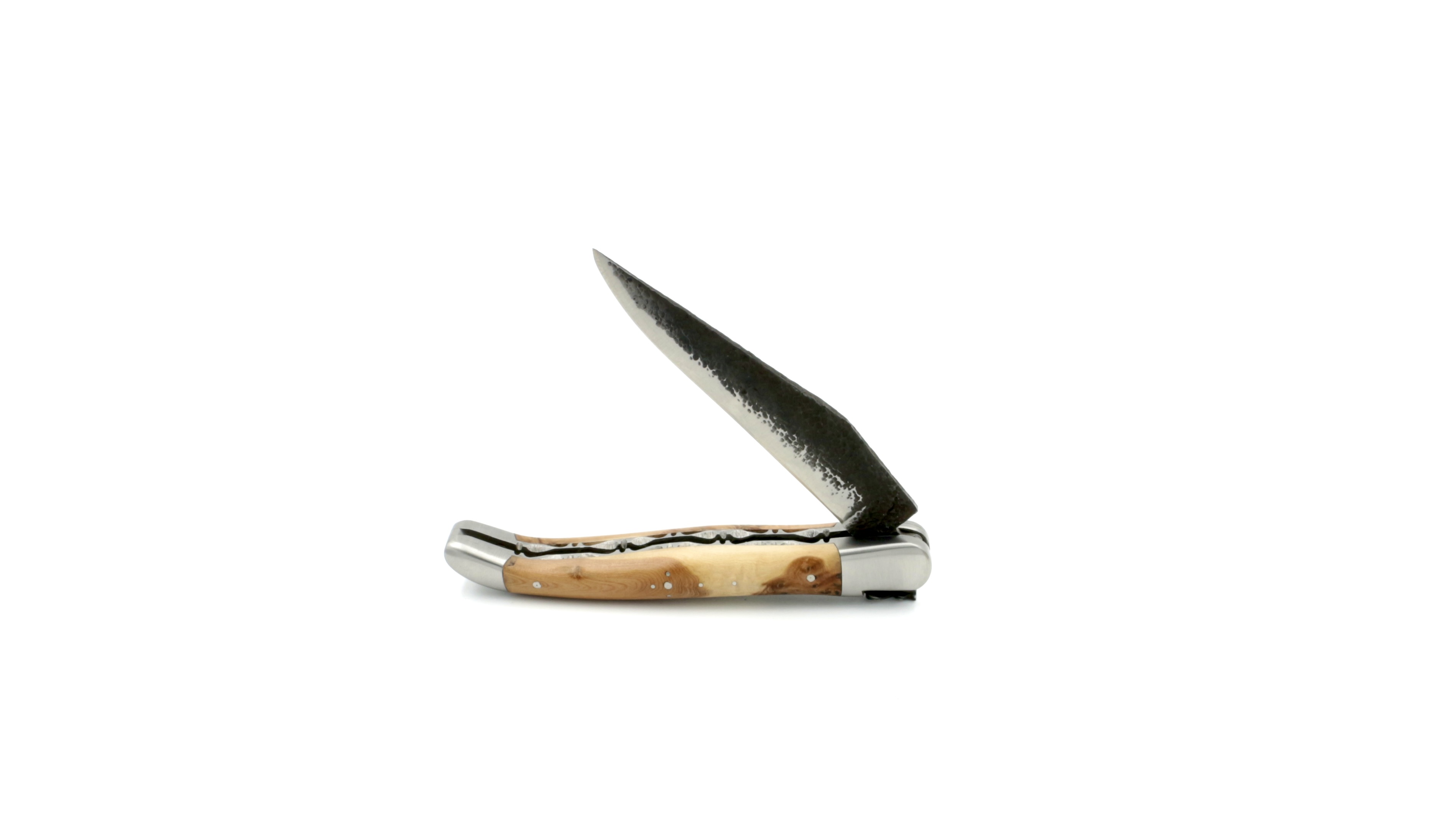 Honoré Durand Laguiole knife Prestige doubleplates Brut de Forge Juniper 12 cm