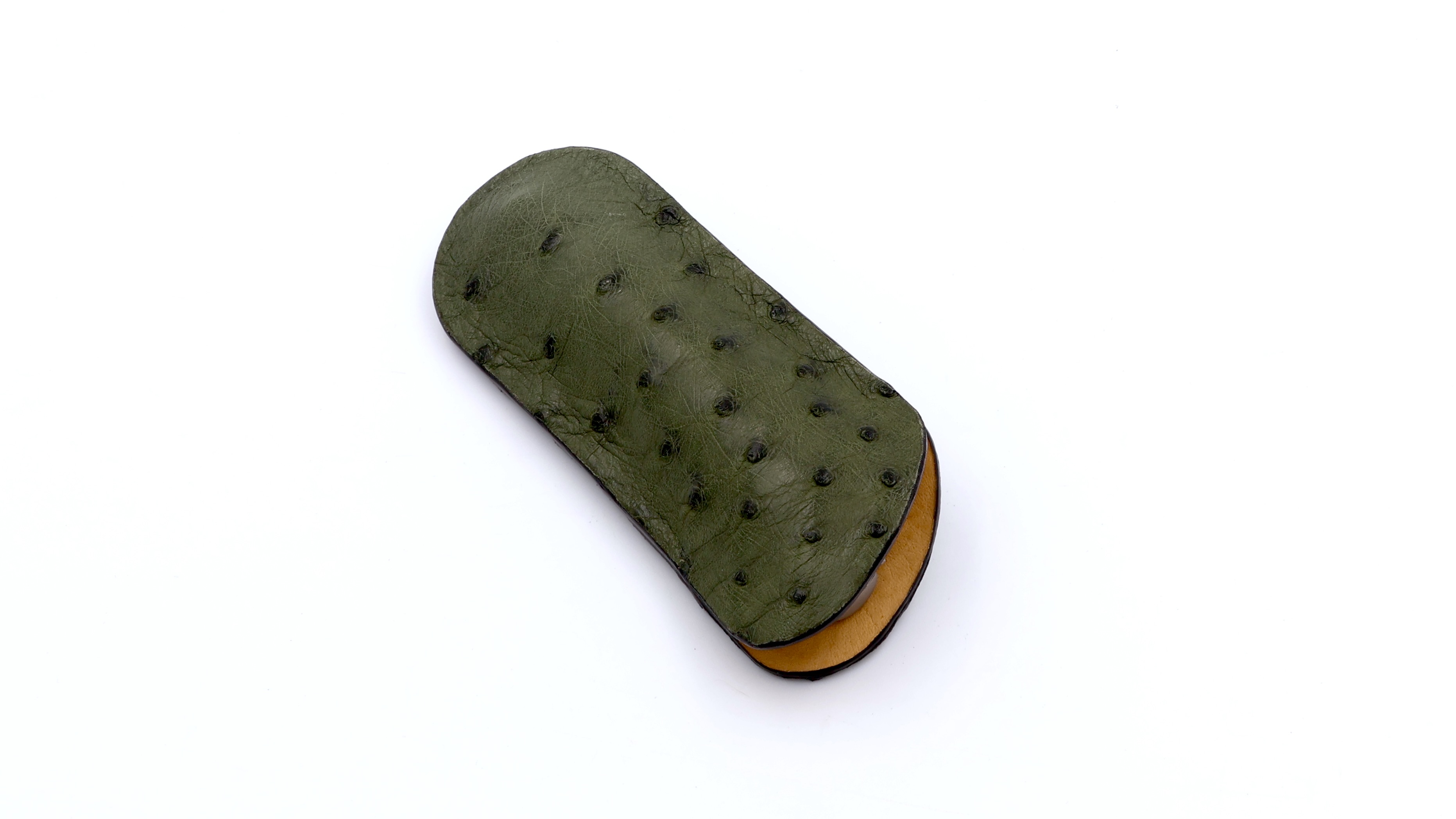 Atelier N°7 ostrich leather green 14 cm