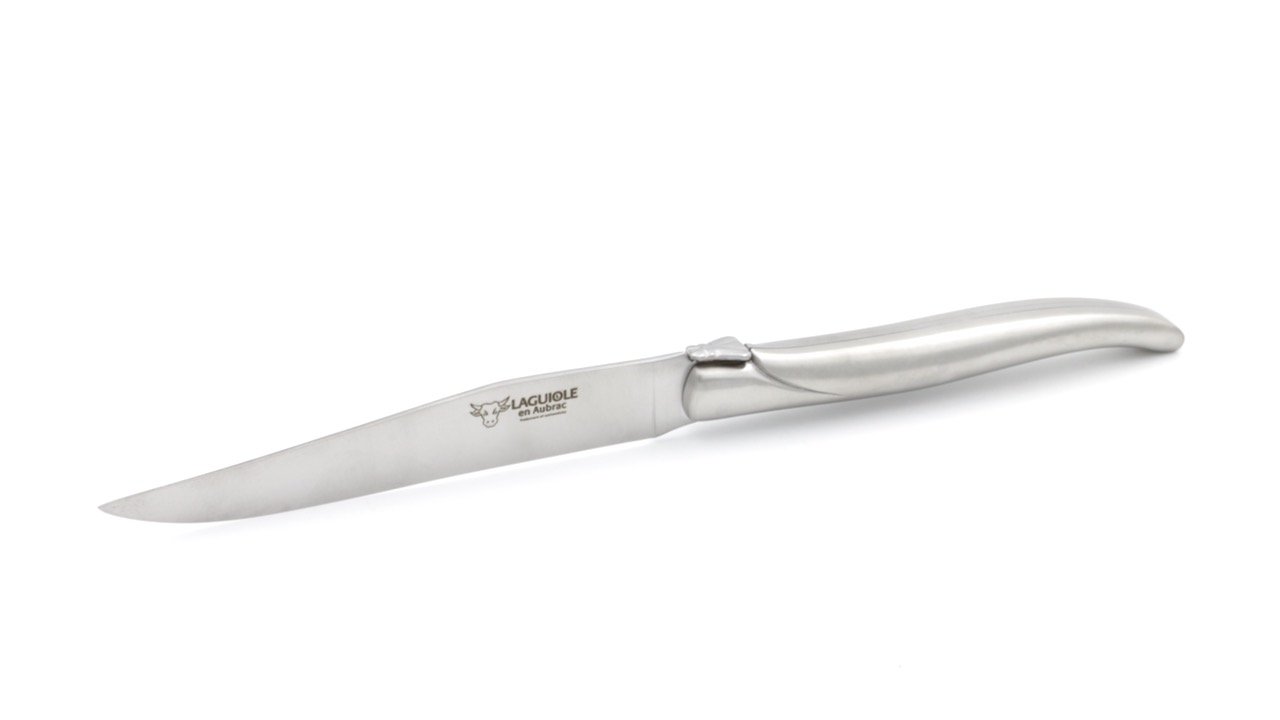 Laguiole en Aubrac stainless steel forged Steakknives Set of 6 completely mat