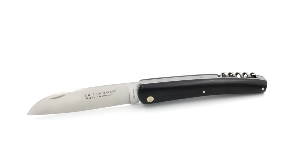 Liadou du Vallon® Winzermesser Ebenholz mit Korkenzieher 12 cm