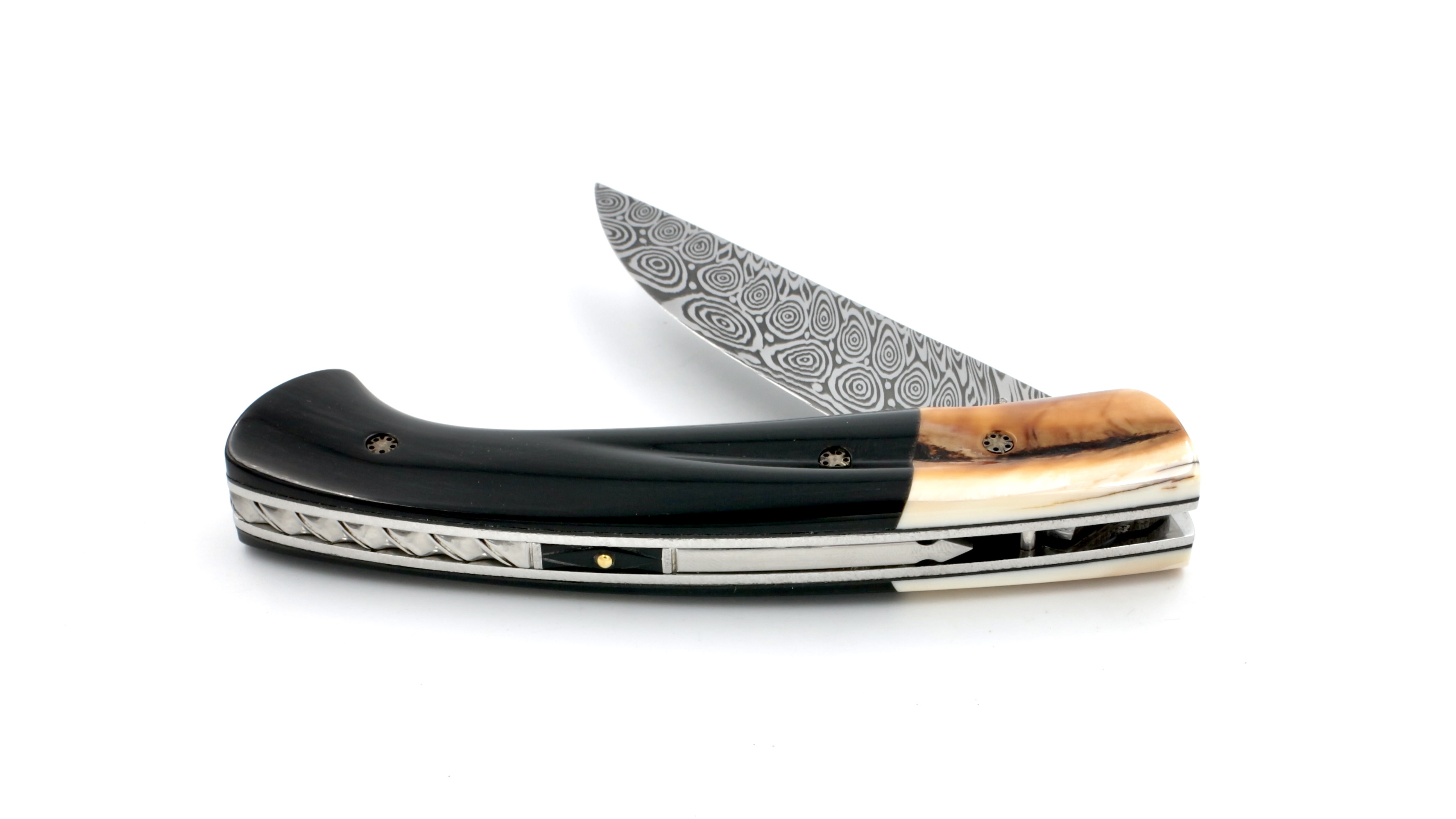 MANU LAPLACE 1515 MASAI buffalo horn/warthog ivory damascus blade