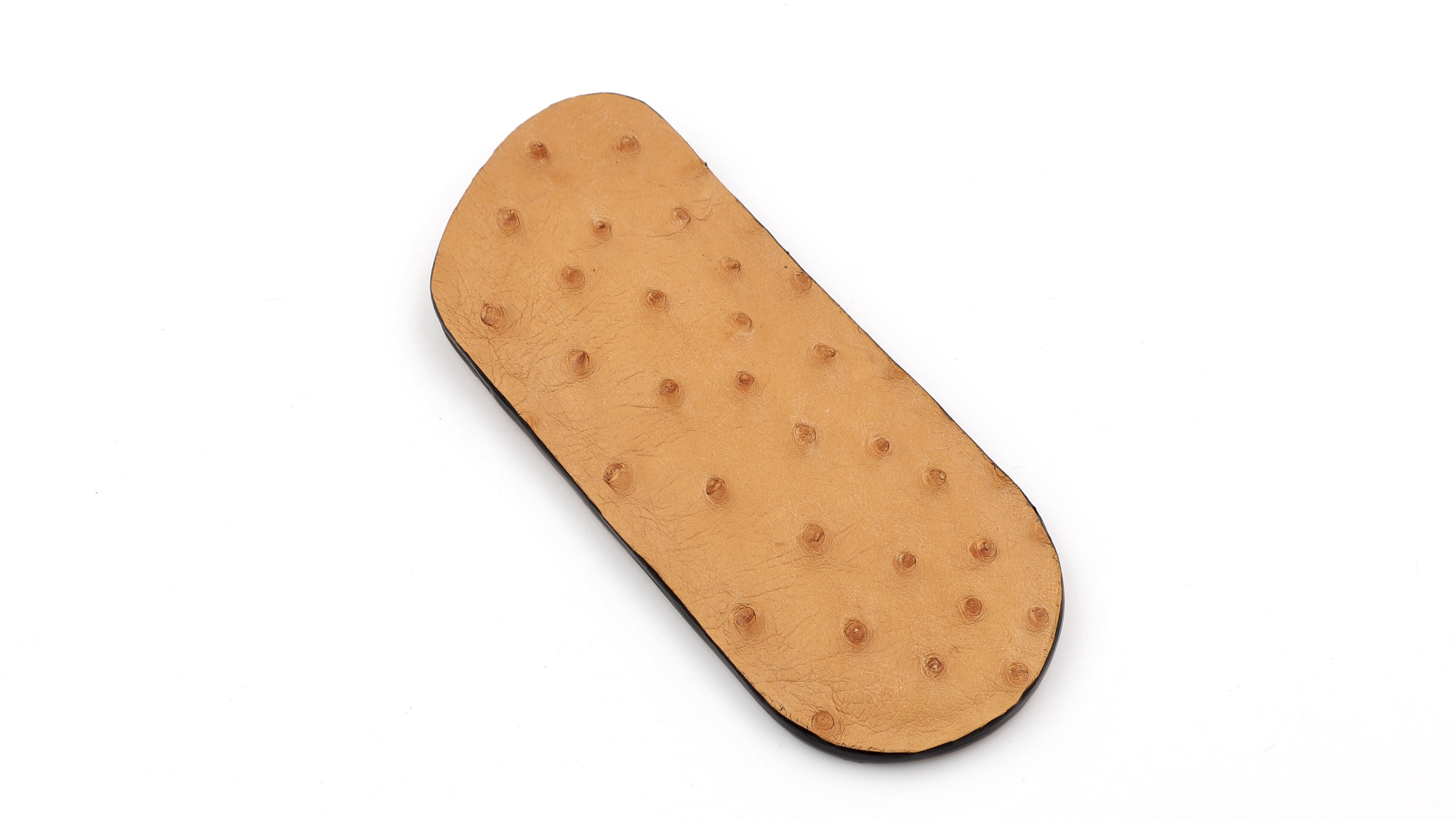 Atelier N°7 Stecketui Straussenleder cognac-braun 14 cm 