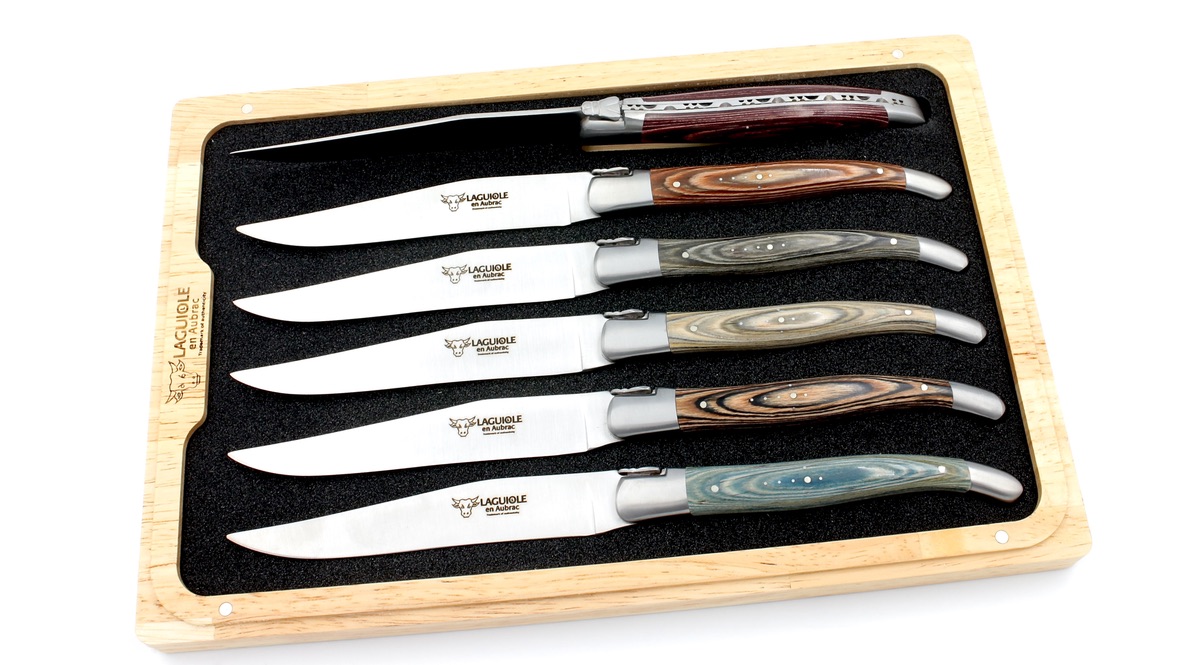 Laguiole en Aubrac Pakawood Laguiole Steakmesser Set 6-teilig 