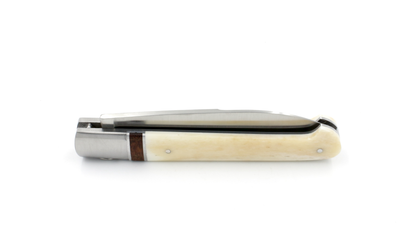 Sauveterre knife buffalobone inlay snakewood