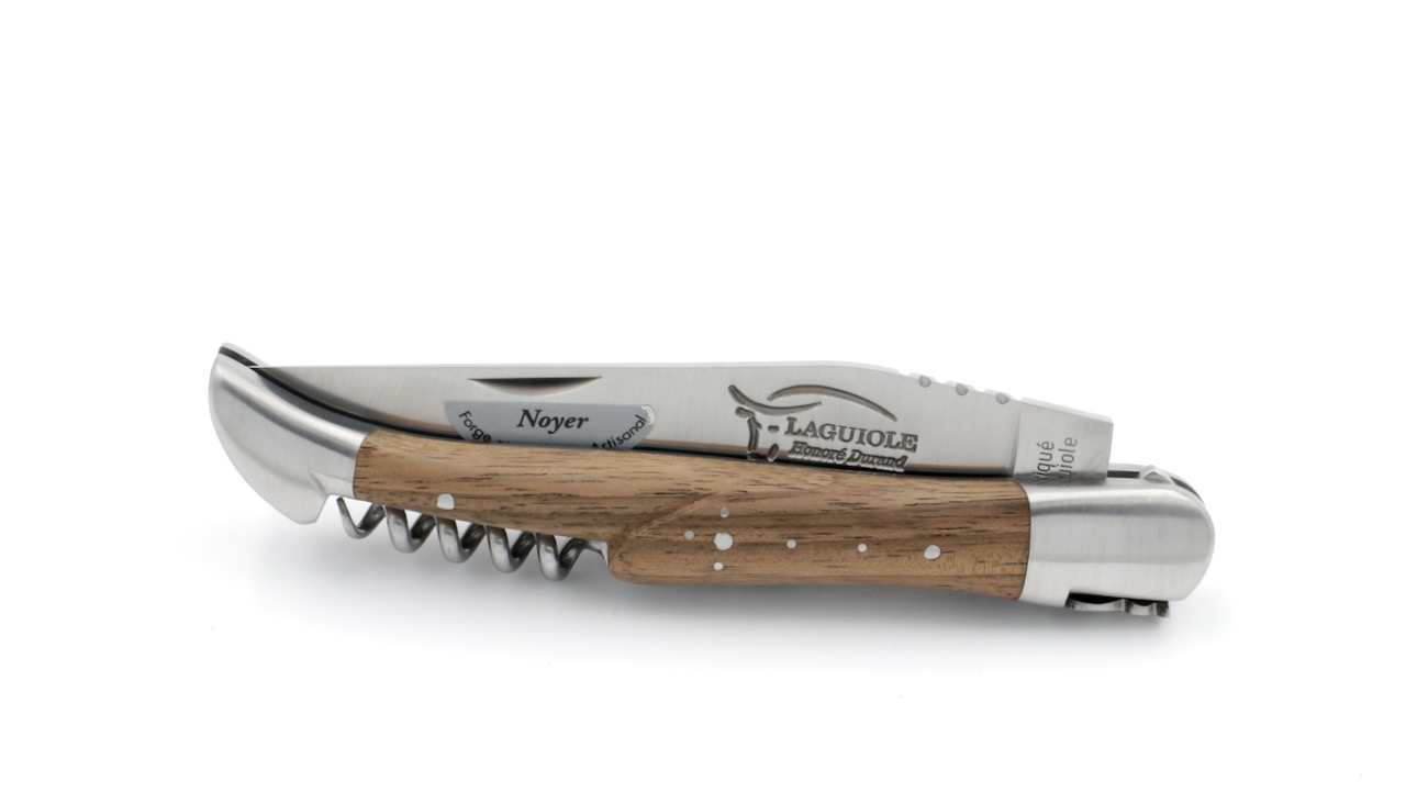 Honoré Durand Laguiole knife Prestige walnut corkscrew 12 cm mat