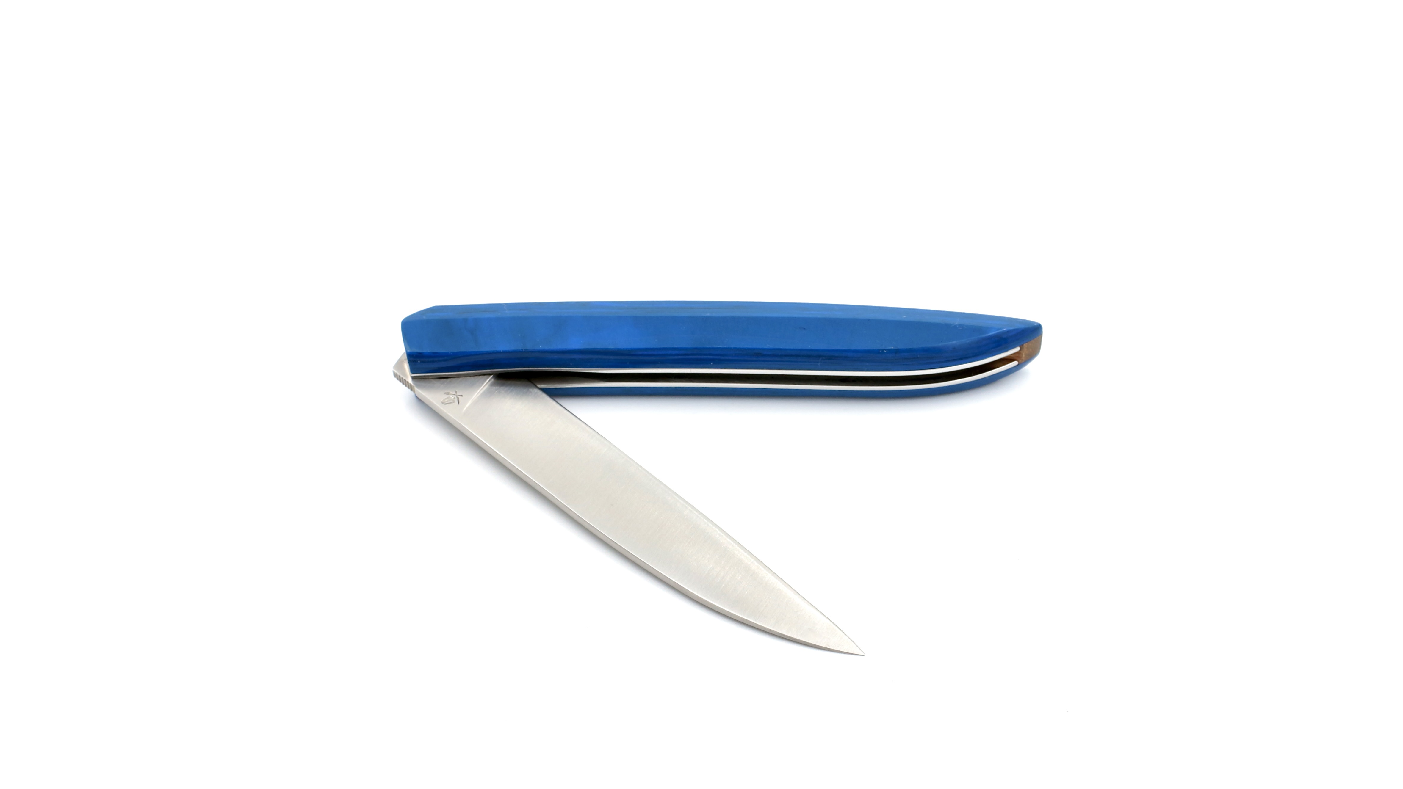 Roland LANNIER folding knife Why so serious? More Rock n Roll special edition blue Roland LANNIER folding knife Why so serious? More Rock n Roll special edition blue