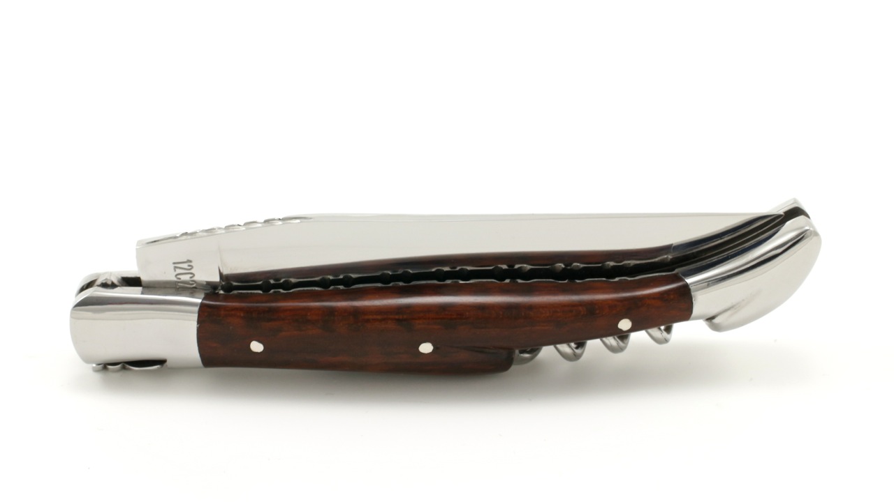 Laguiole en Aubrac Amourette/Schlangenholz guillochiert Korkenzieher 12 cm