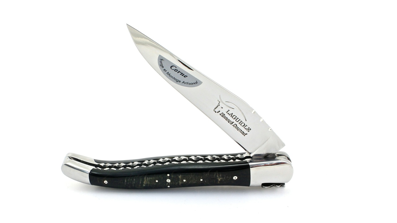 Honoré Durand Laguiole knife Prestige doubleplates buffalo horn crust 12 cm