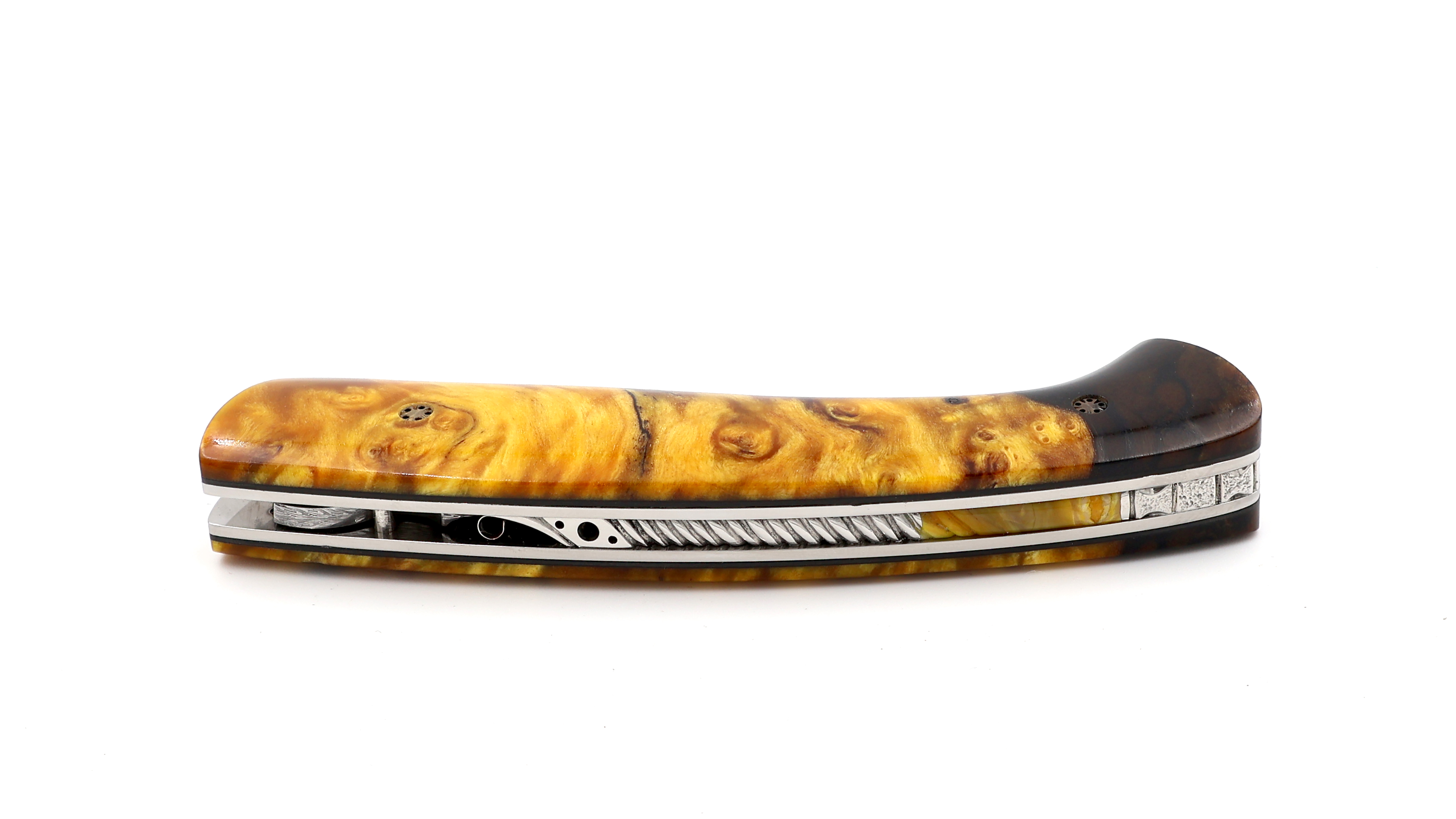 MANU LAPLACE 1515 NORDIC maple burl wood damascus blade